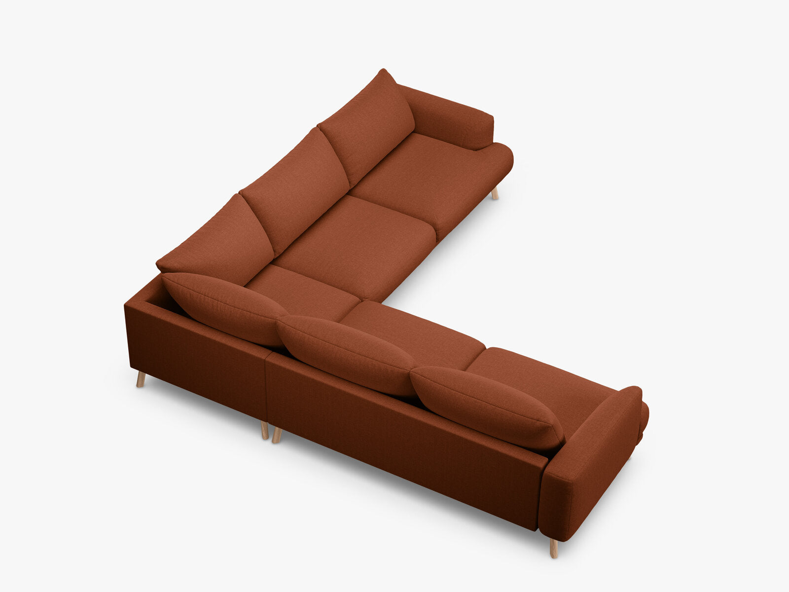 Micadoni symmetrisches Ecksofa Naomi 5-Sitzer Strukturierter Stoff Liberty Ziegel