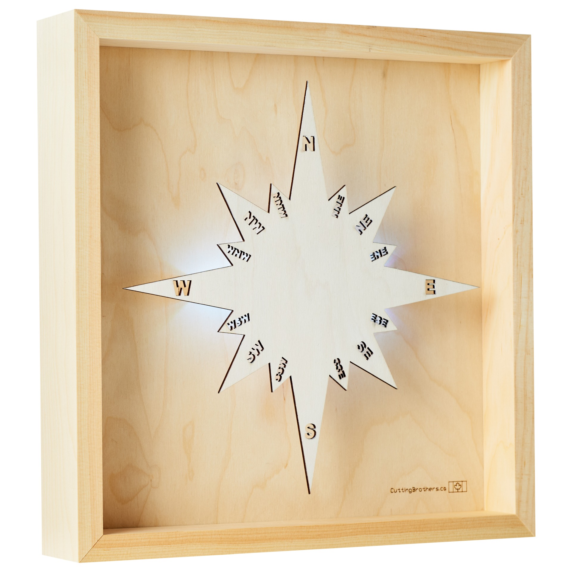 Cutting Brothers LED Licht Compass Light 3D Insel Holz Karte