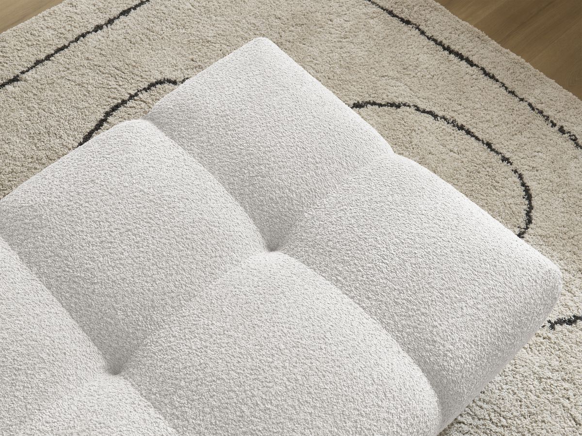 Bobochic Anakin Pouf Bouclé-Stoff Weiß