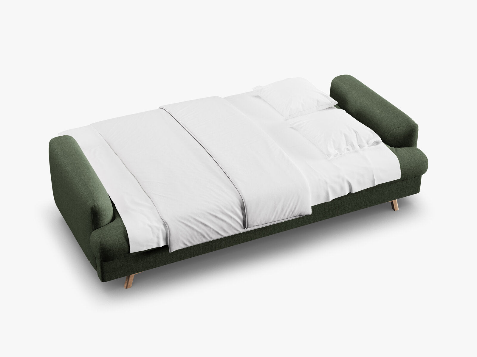 Micadoni Naomi Sofa Mit Bettfunktion Und Stauraum Strukturierter Stoff Liberty Moosgrün