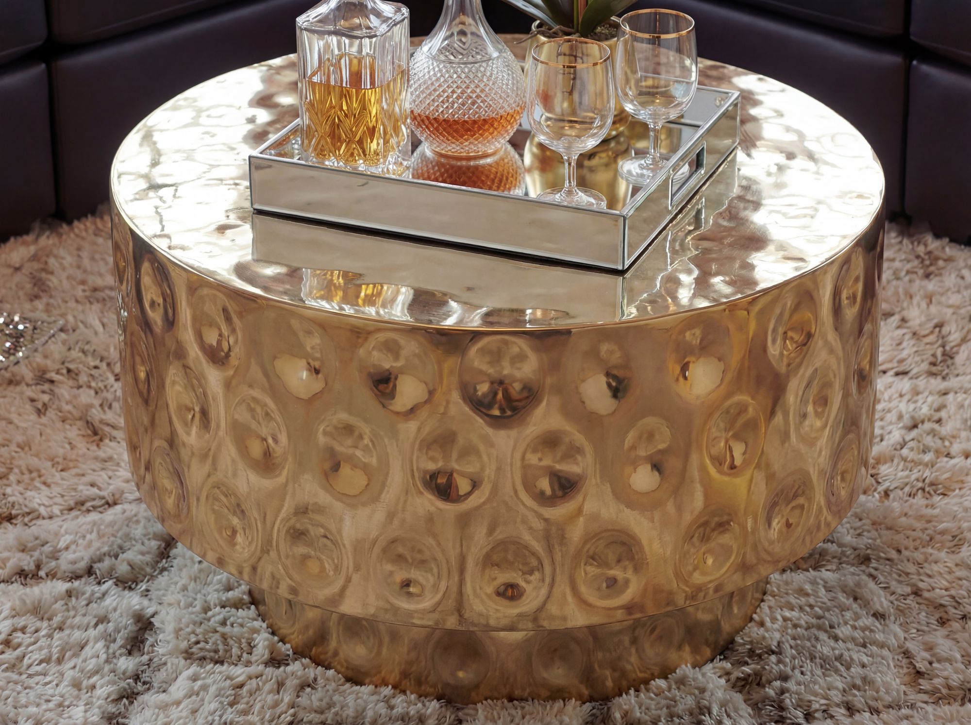 Couchtisch Lindas Aluminium Gold Ø 60 cm