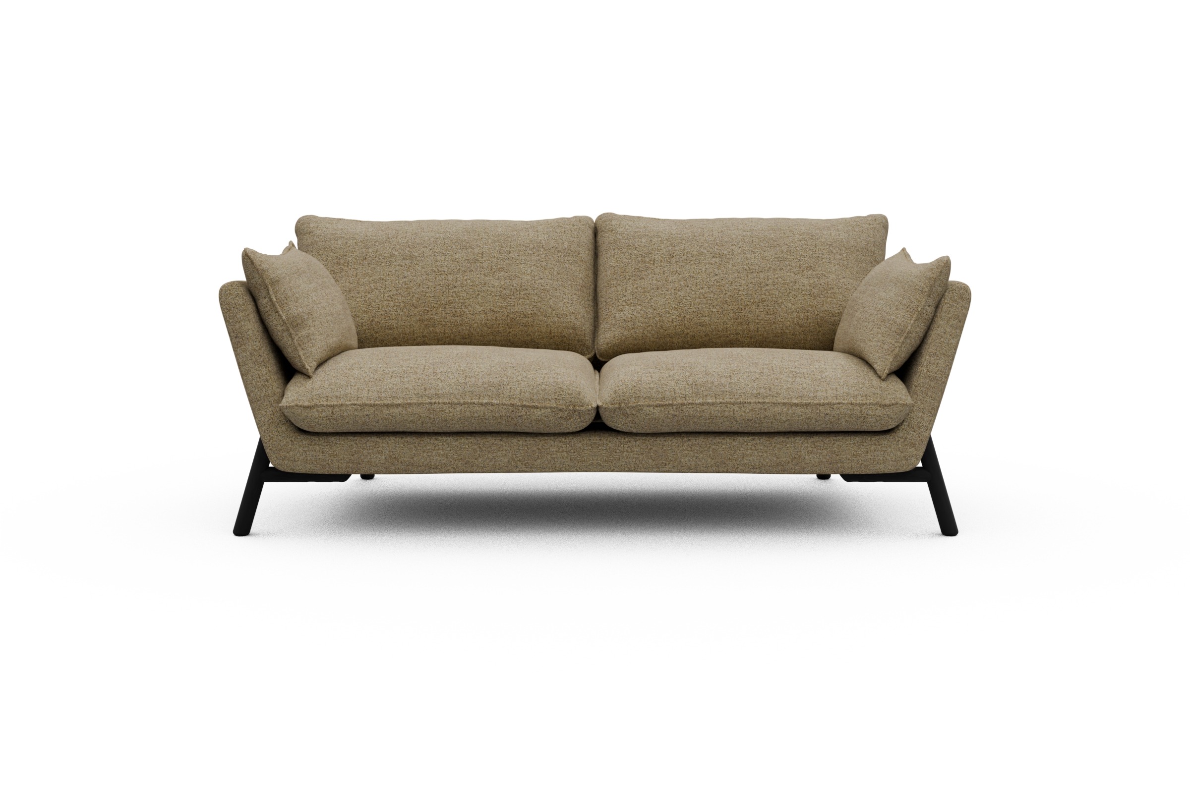 Skandi Home Sofa Emil 2-Sitzer Beinfarbe Eiche Schwarz Carreno-Silician-Yellow moebelfaktor