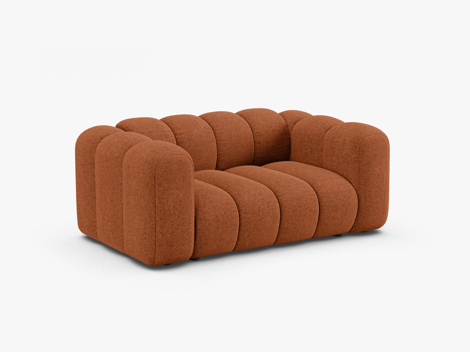 Micadoni Sofa Lupine 2-Sitzer kleine Version Chenille Eden Ziegel
