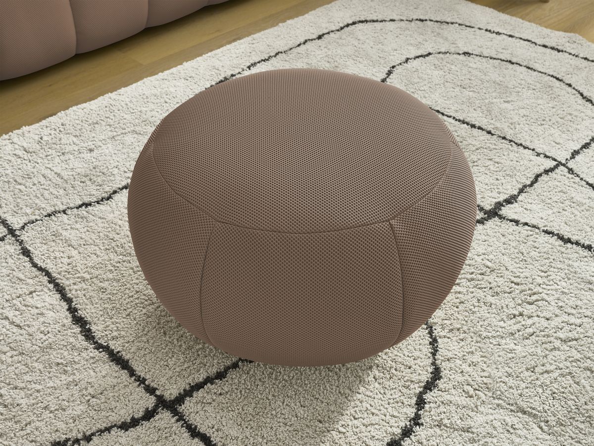 Bobochic Hayden Sofa 4-Sitzer mit Pouf Mesh-Stoff Braun