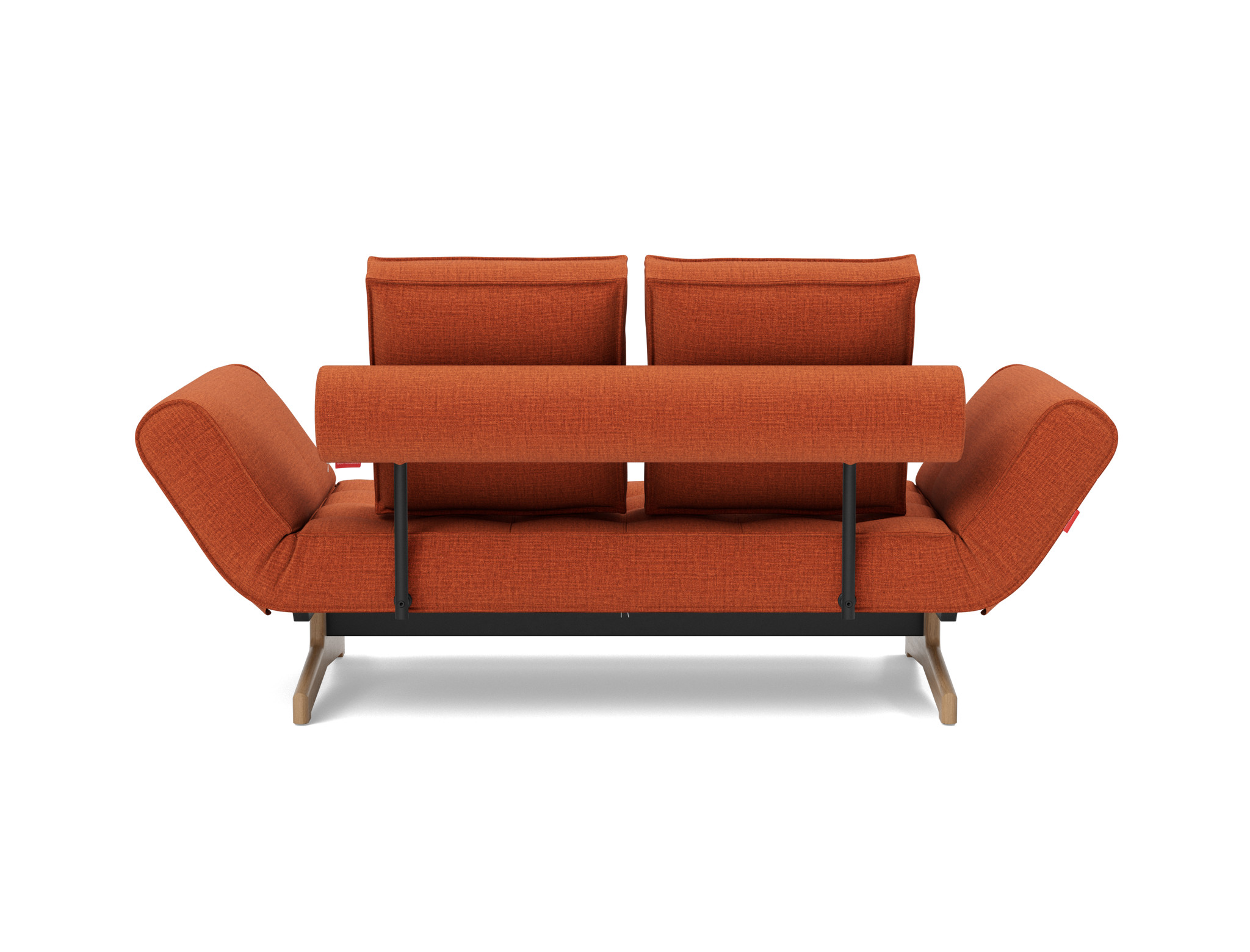 Tagesbett Ghia Chenille Esina 412-Rust-Orange Beine Eiche