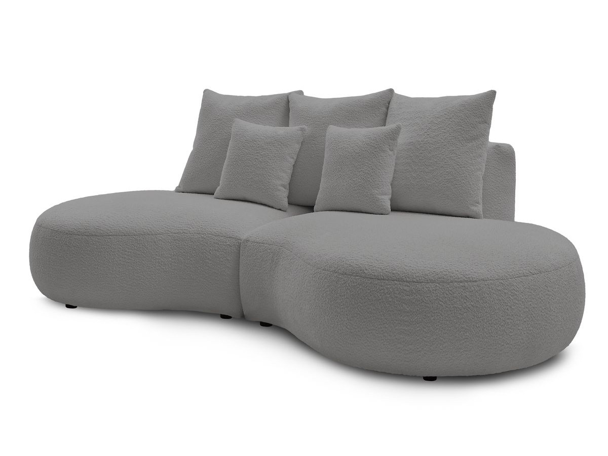 Bobochic Saint-germain Sofa 3-Sitzer Bouclé-Stoff Hellgrau