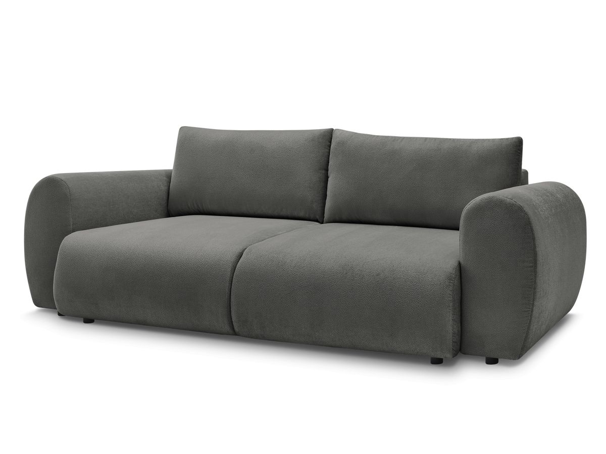 Bobochic Lucien Schlafsofa 3-Sitzer mit Bettkasten Stoff Dunkelgrau