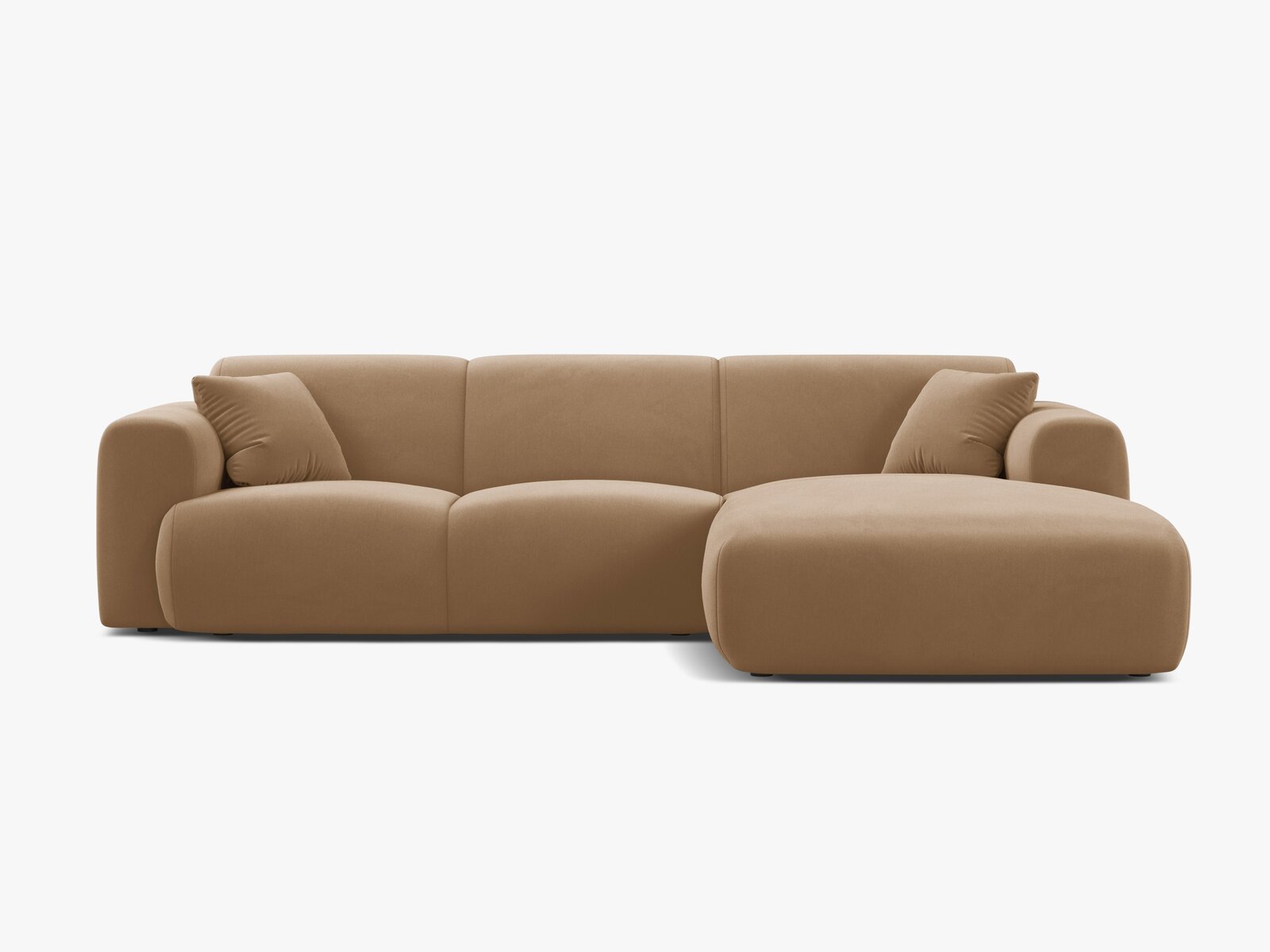 Micadoni Ecksofa Molino 4-Sitzer Rechts Samt Casino Sand