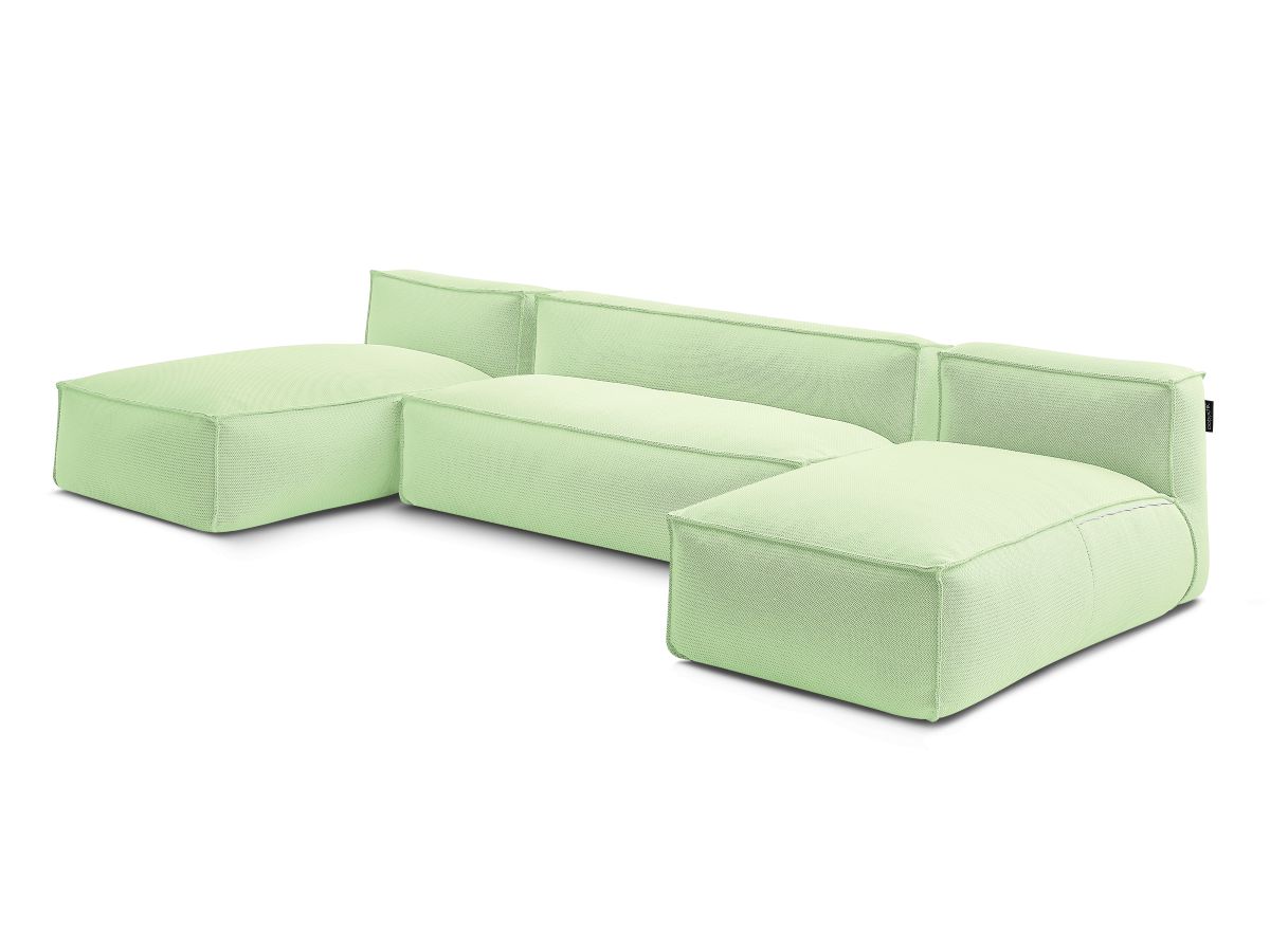 Bobochic Biarritz Gartensofa 4-Sitzer Melange-Stoff Grün