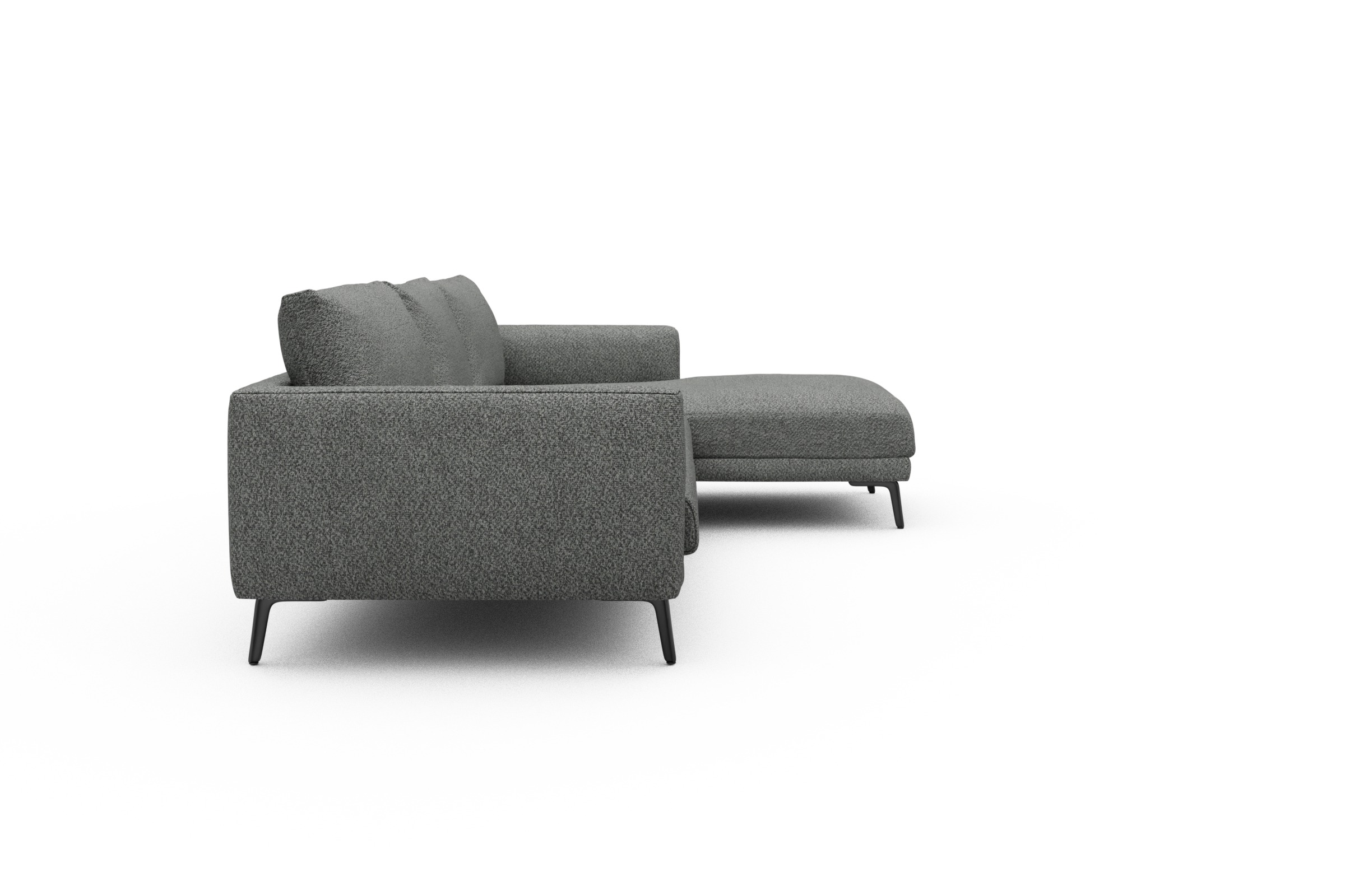 Ecksofa Karl Chaiselongue rechts mit 2,5-Sitzer Vanora-Warm-Grey