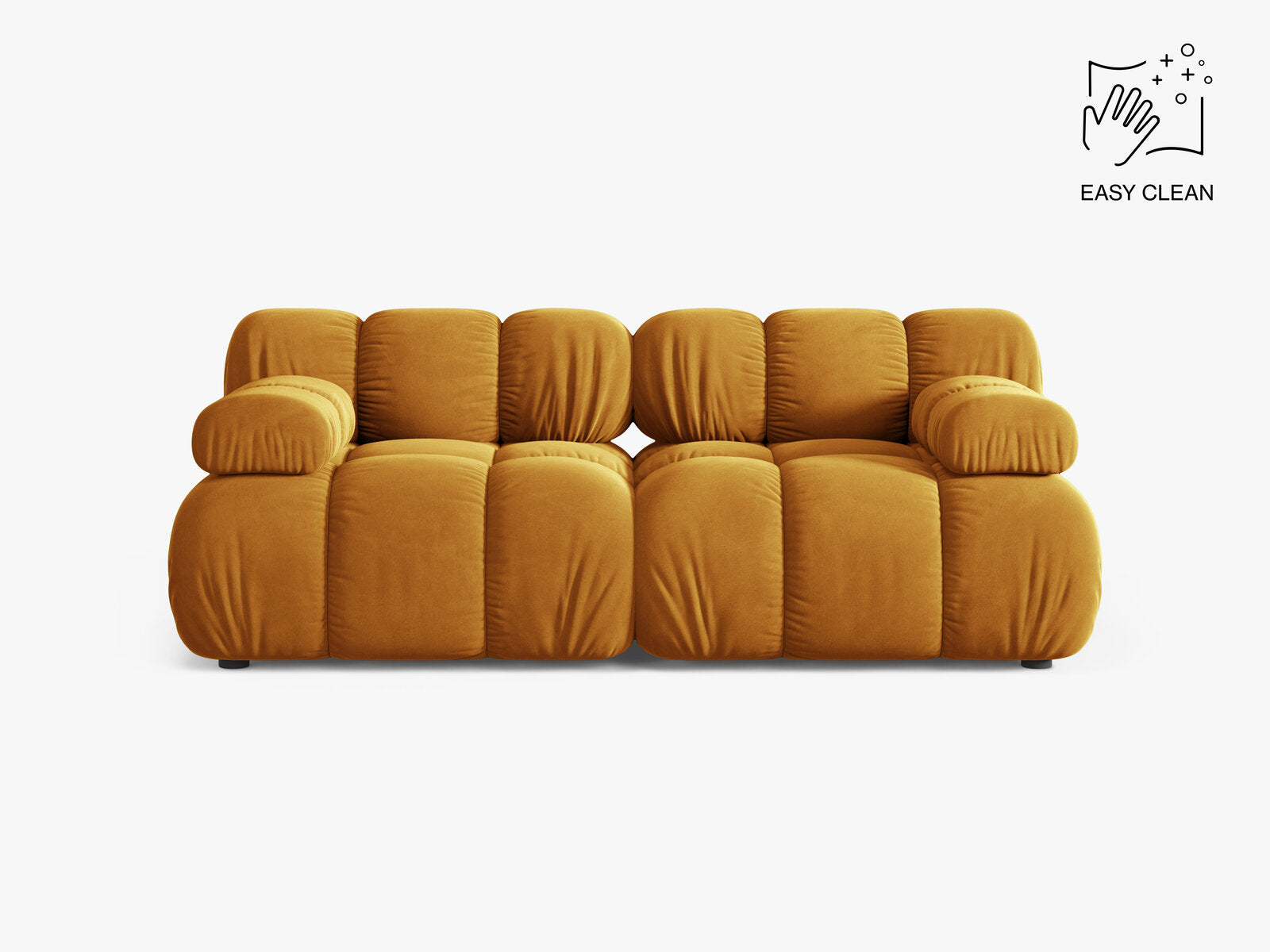 Micadoni Modulares Sofa Bellis 2-Sitzer Samt Venus Gelb