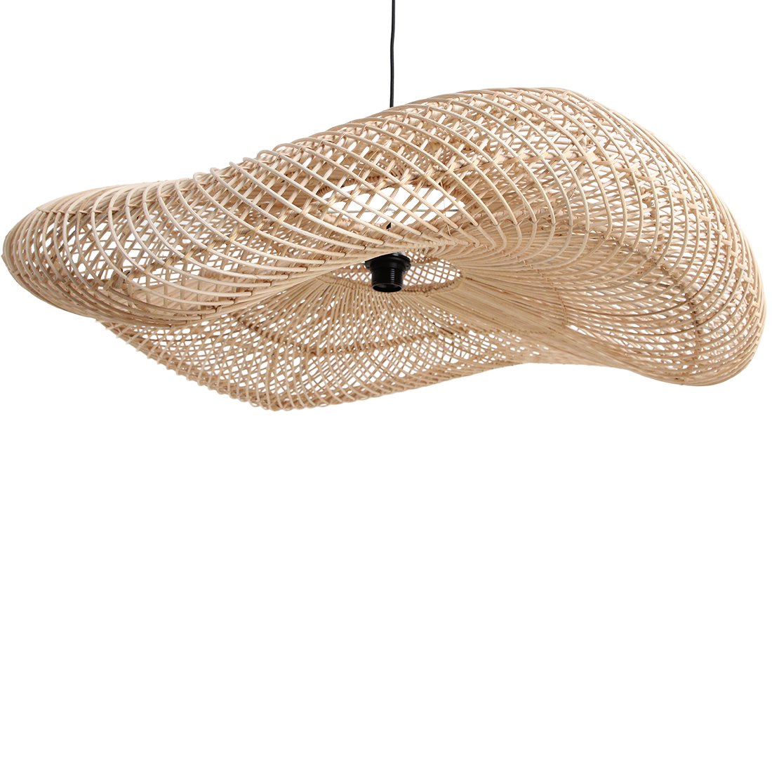 Raw Materials Wave Rattan-Lampe XXL Ø 115x35cm