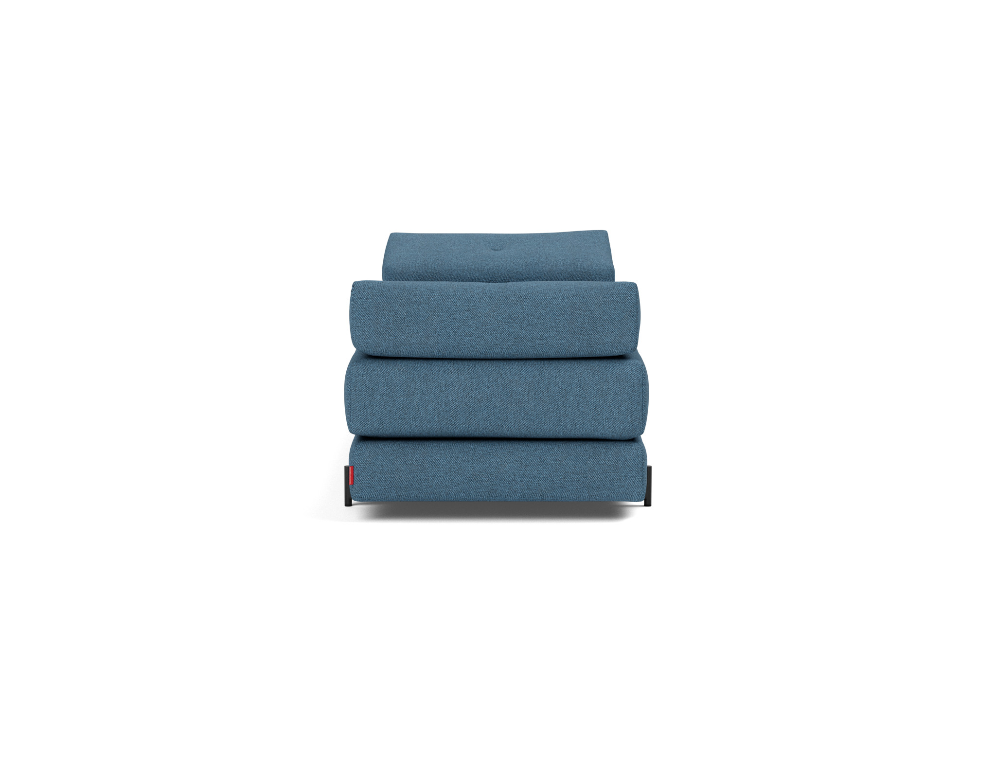 Tagesbett Sigmund Strukturierter Stoff Weda 302-Weda-Blue Beine Indu schwarz