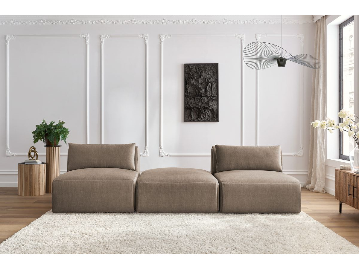 Bobochic Jeanne Sofa 3-Sitzer Samt Taupe