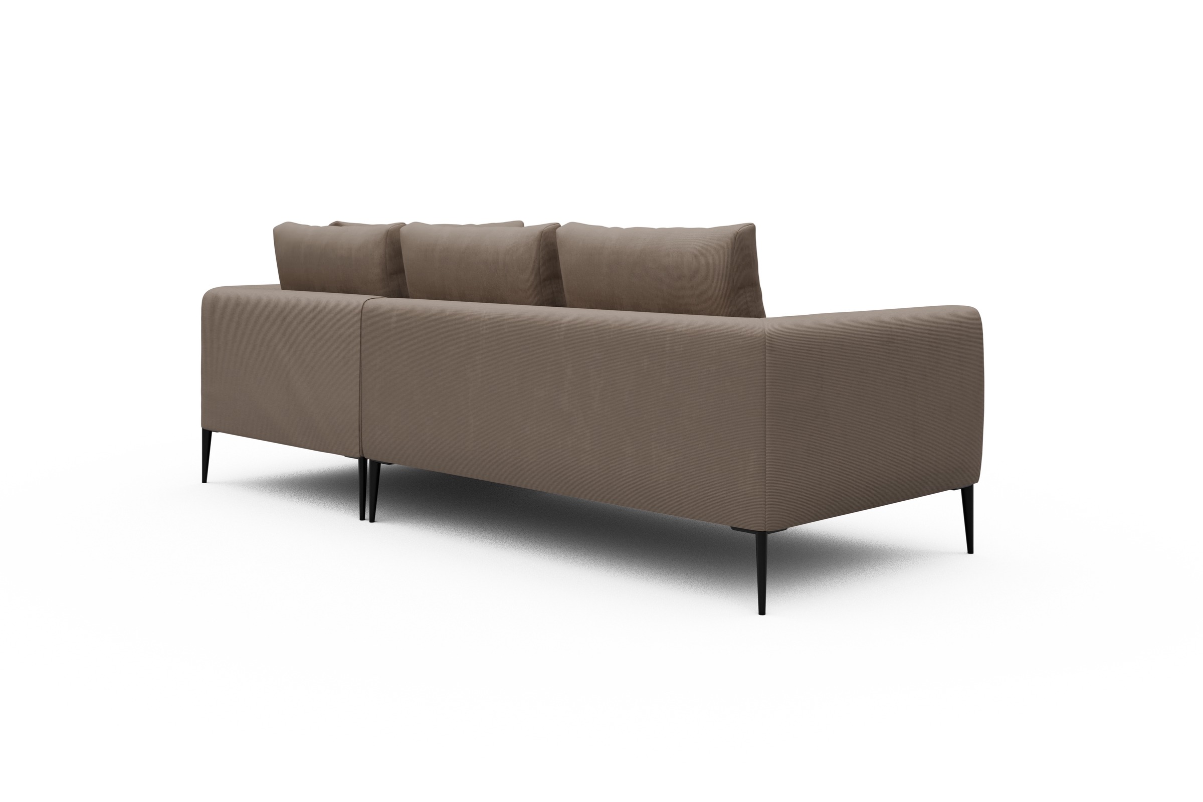 Ecksofa Paul Relax-Ecke rechts mit 2-Sitzer Cordufine-Biege