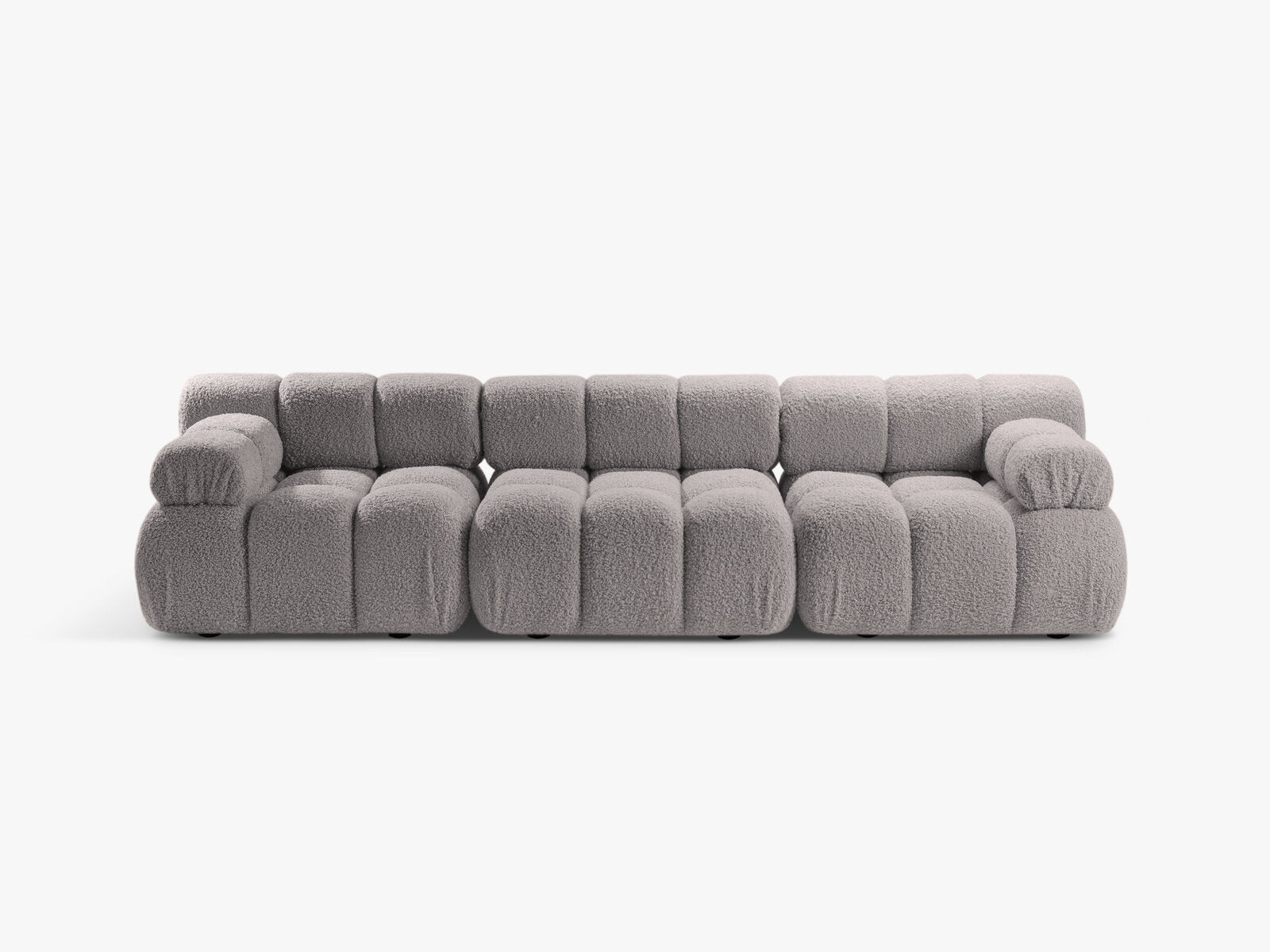 Micadoni Modulares Sofa Bellis 3-Sitzer Boucle Rolf Hellgrau