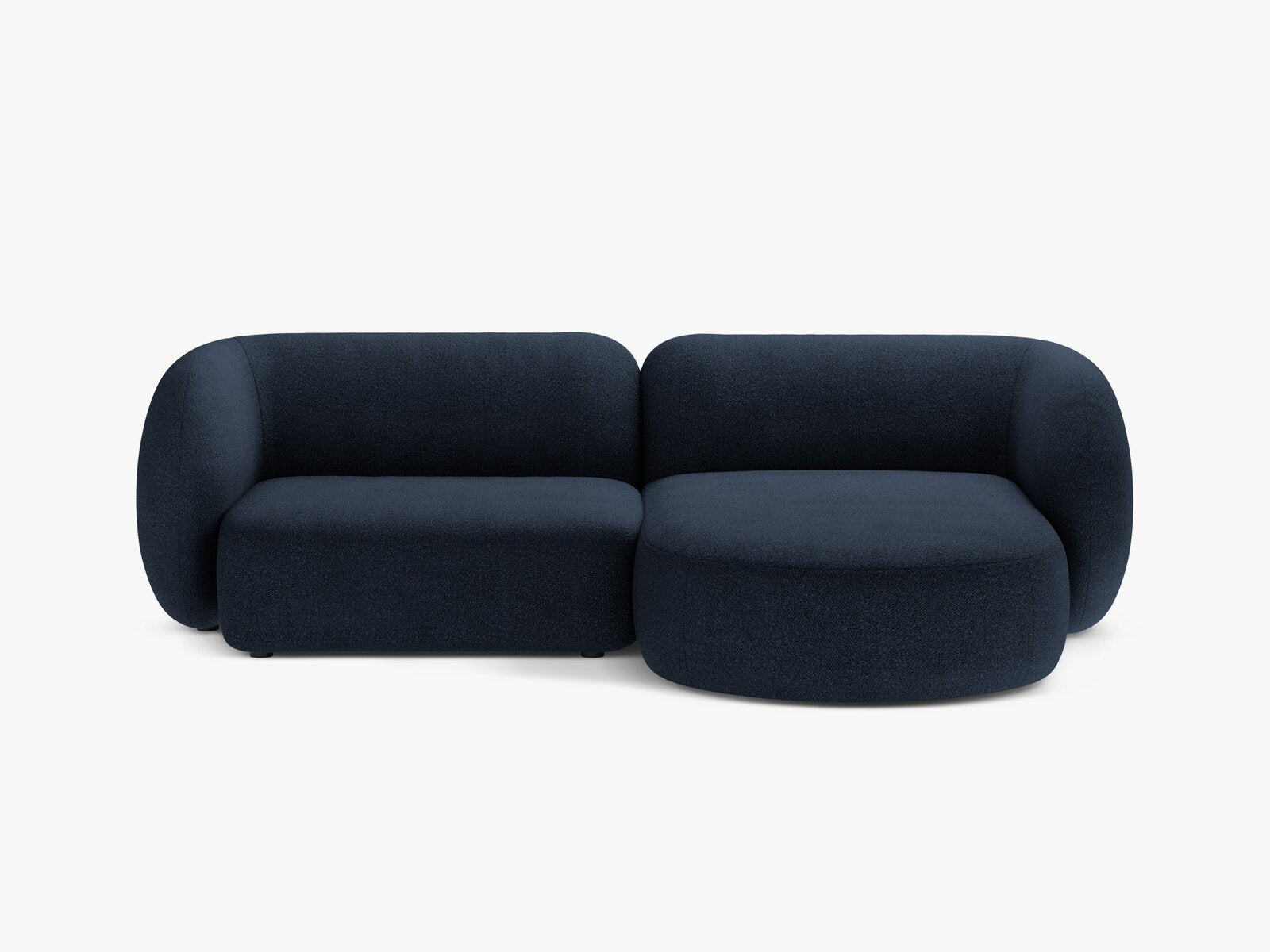 Micadoni Ecksofa Kate 2-Sitzer Rechts Boucle Dunkelblau