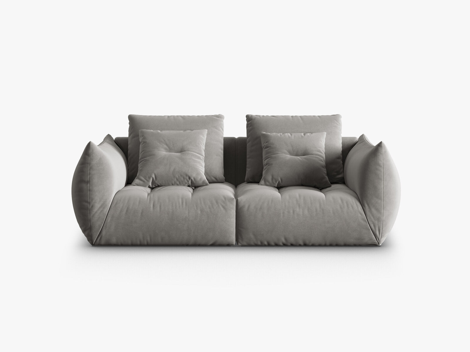 Micadoni Sofa Bloom 3-Sitzer Samt Grau