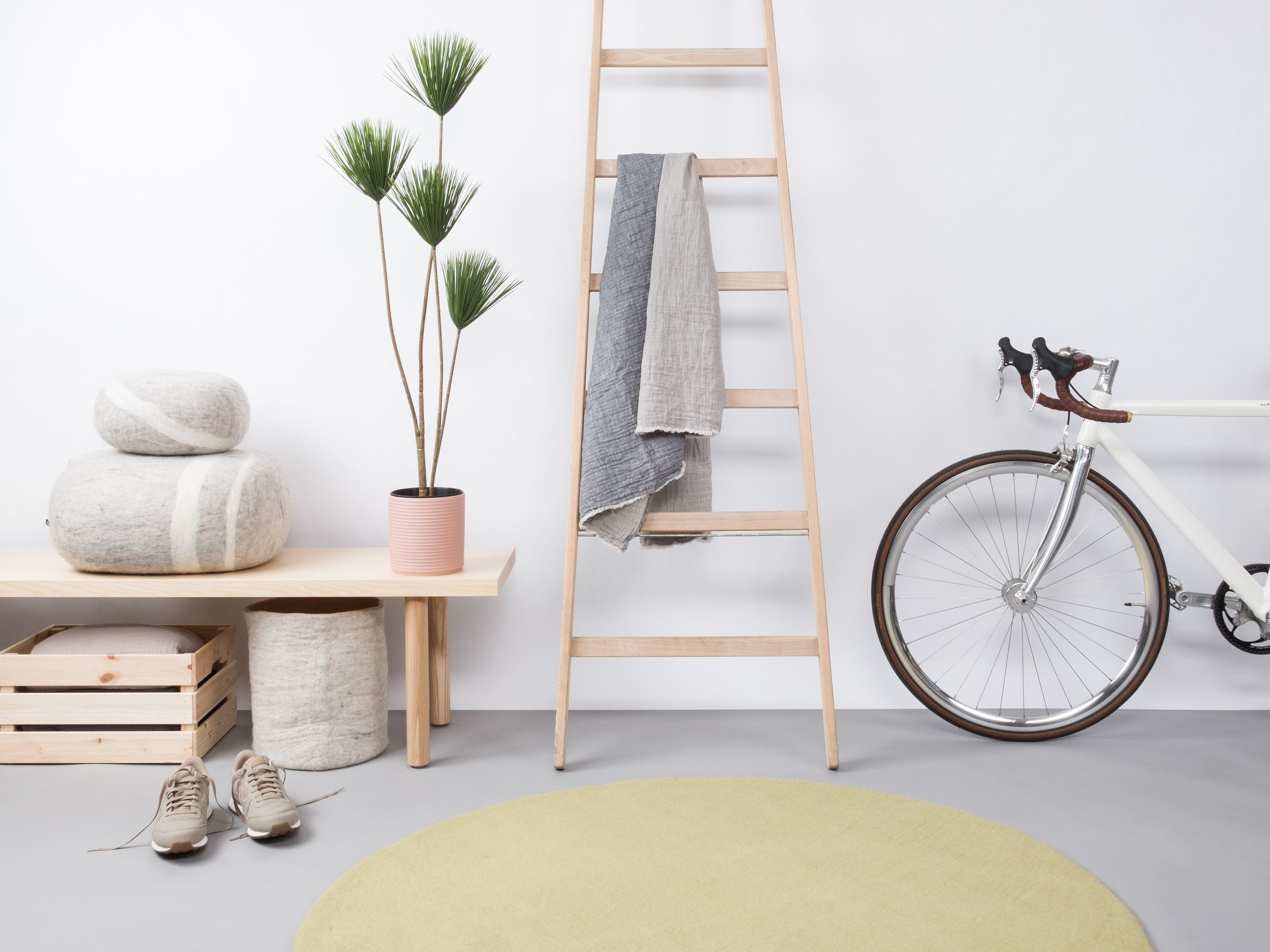 myfelt Pitt Filzteppich Hellgrün rund Ø 50 cm