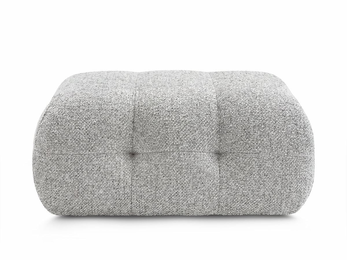 Bobochic Laura Pouf 98 × 62 cm Melange-Stoff Hellgrau