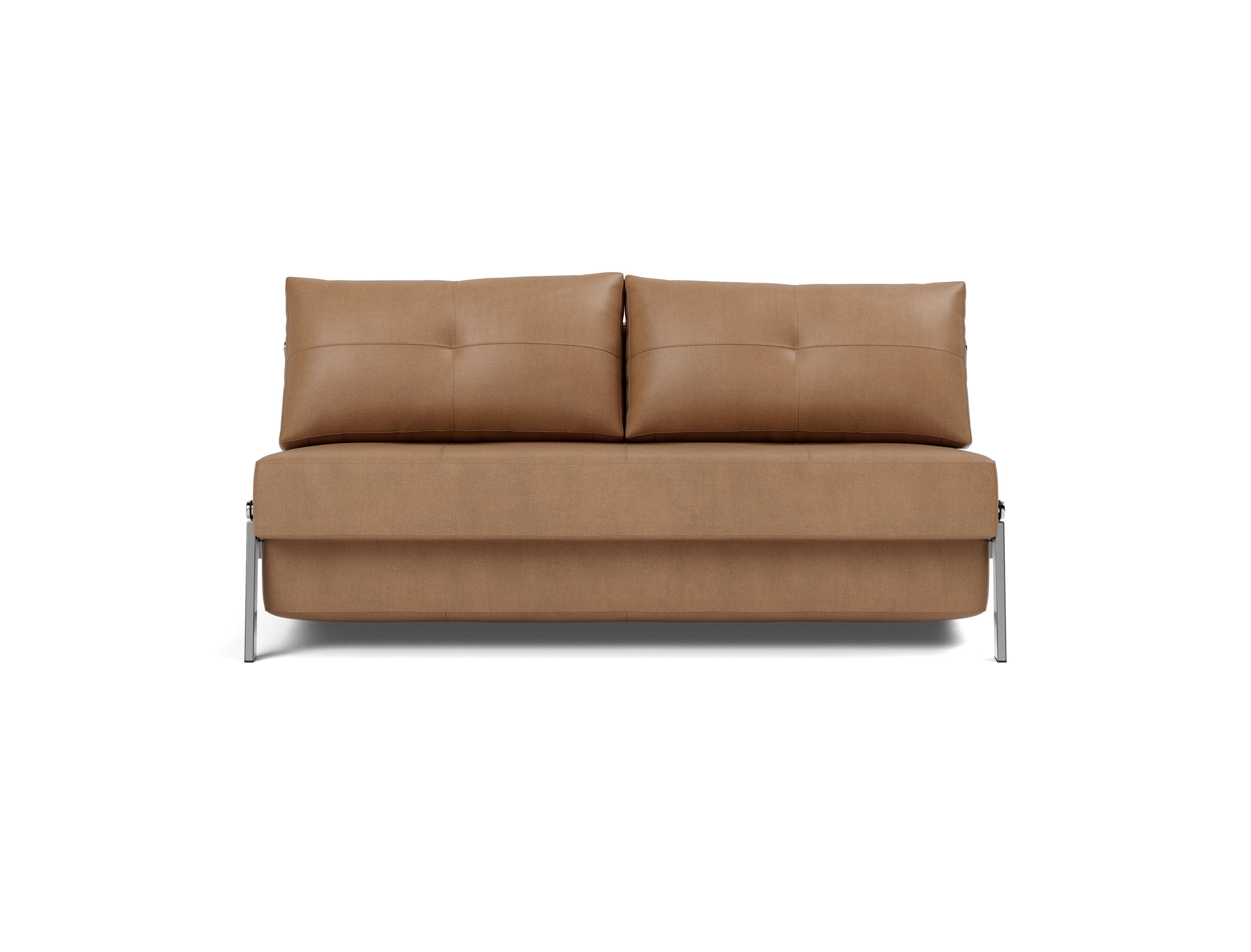 Schlafsofa Cubed 160 Lederoptik Faunal 551-Brown Beine Chrom