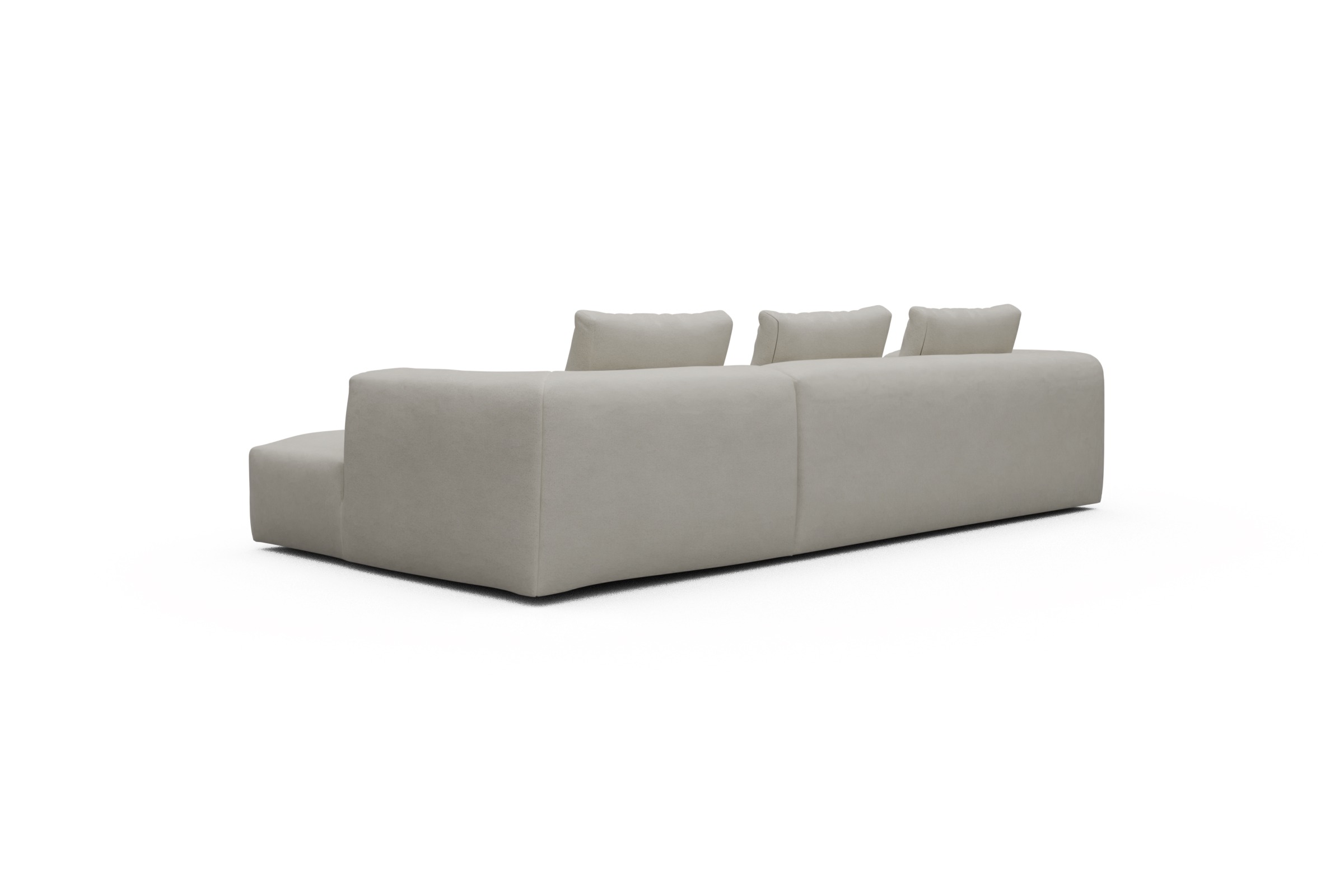Ecksofa Fred Chaiselongue rechts mit 2,5-Sitzer Denari-Clean-Beige