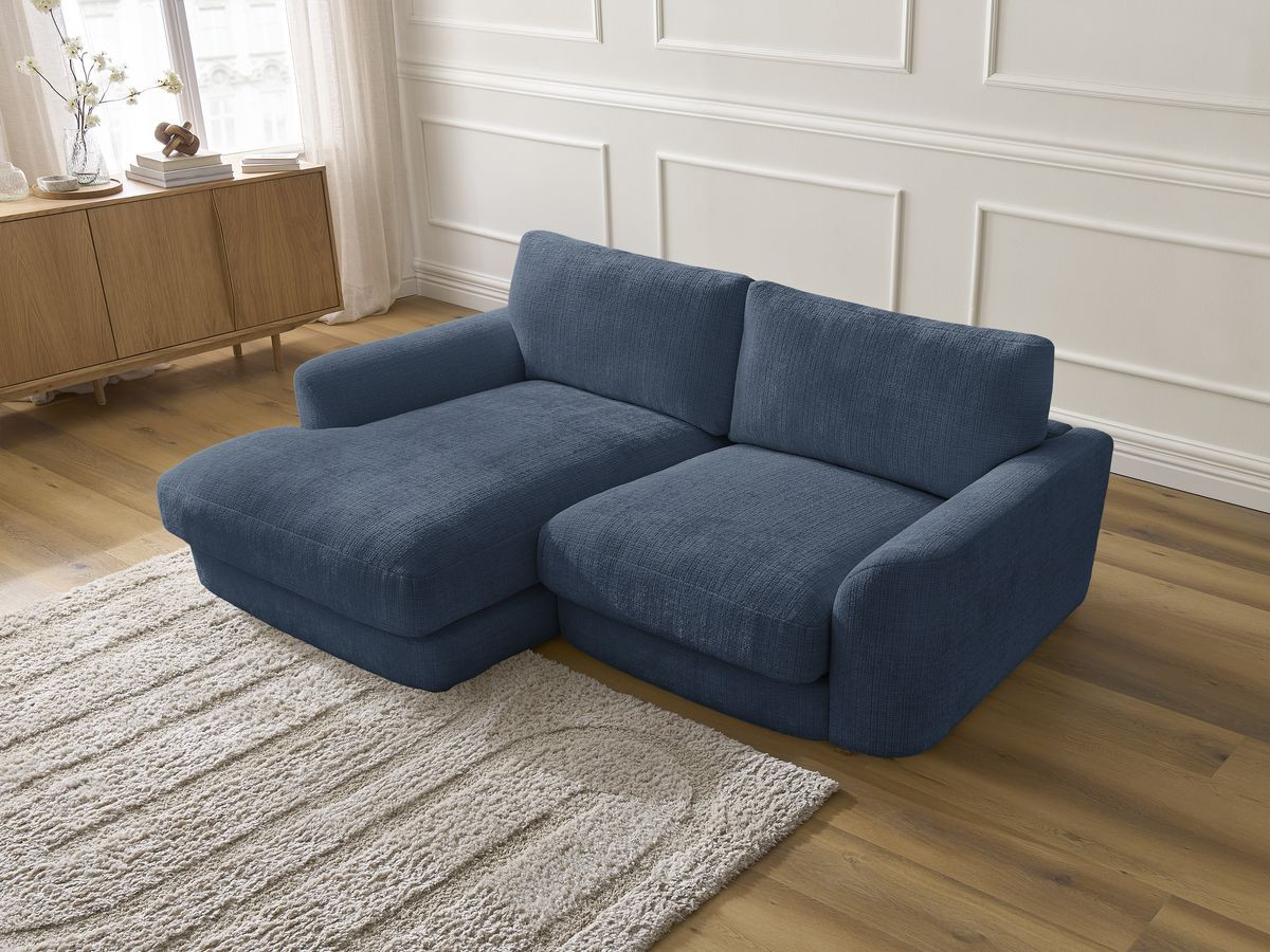 Bobochic Leonore Ecksofa Strukturstoff Dunkelblau Ecke links