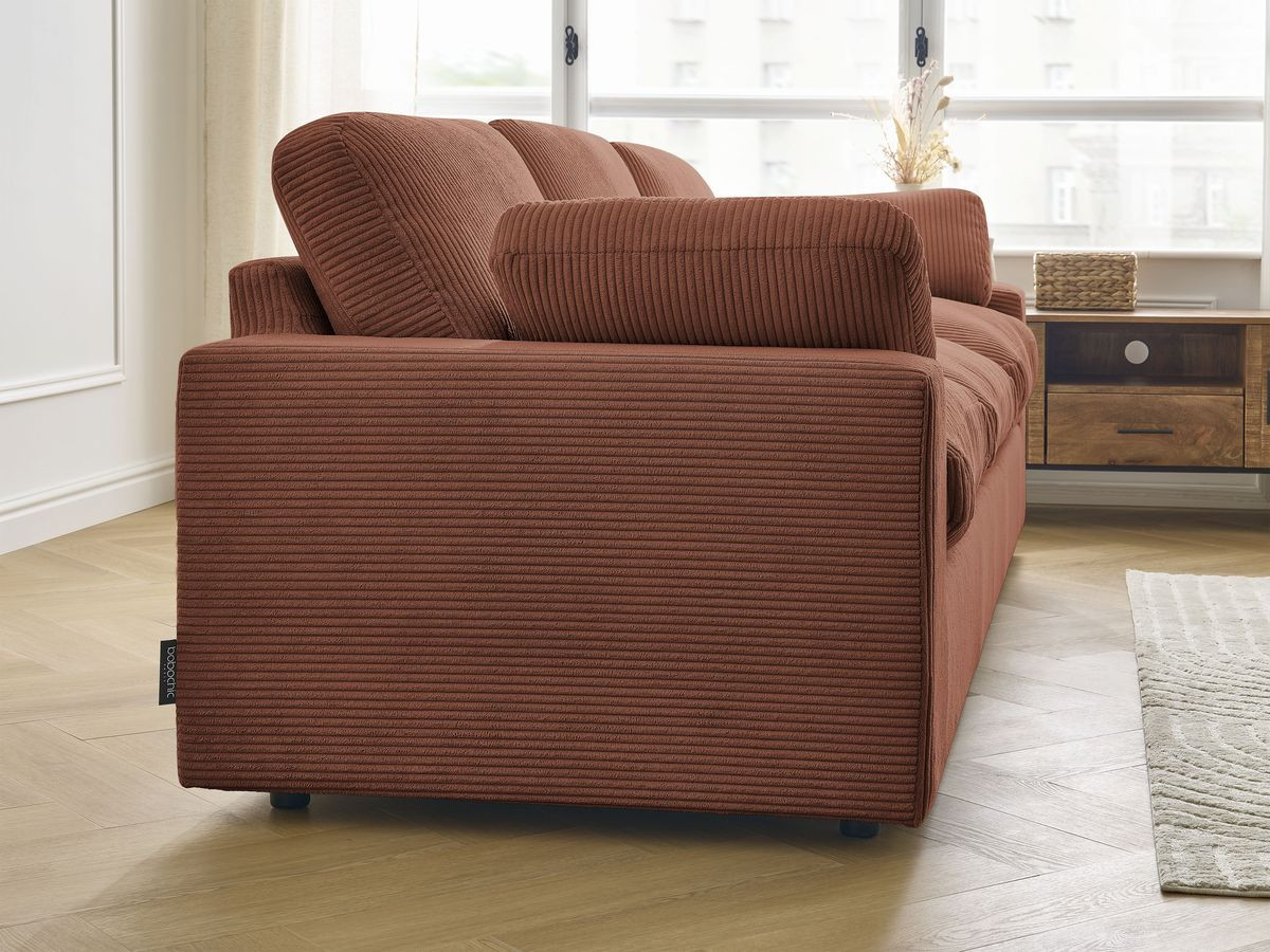 Bobochic Belair Sofa 3-Sitzer 250 × 93 cm Cordsamt Orange