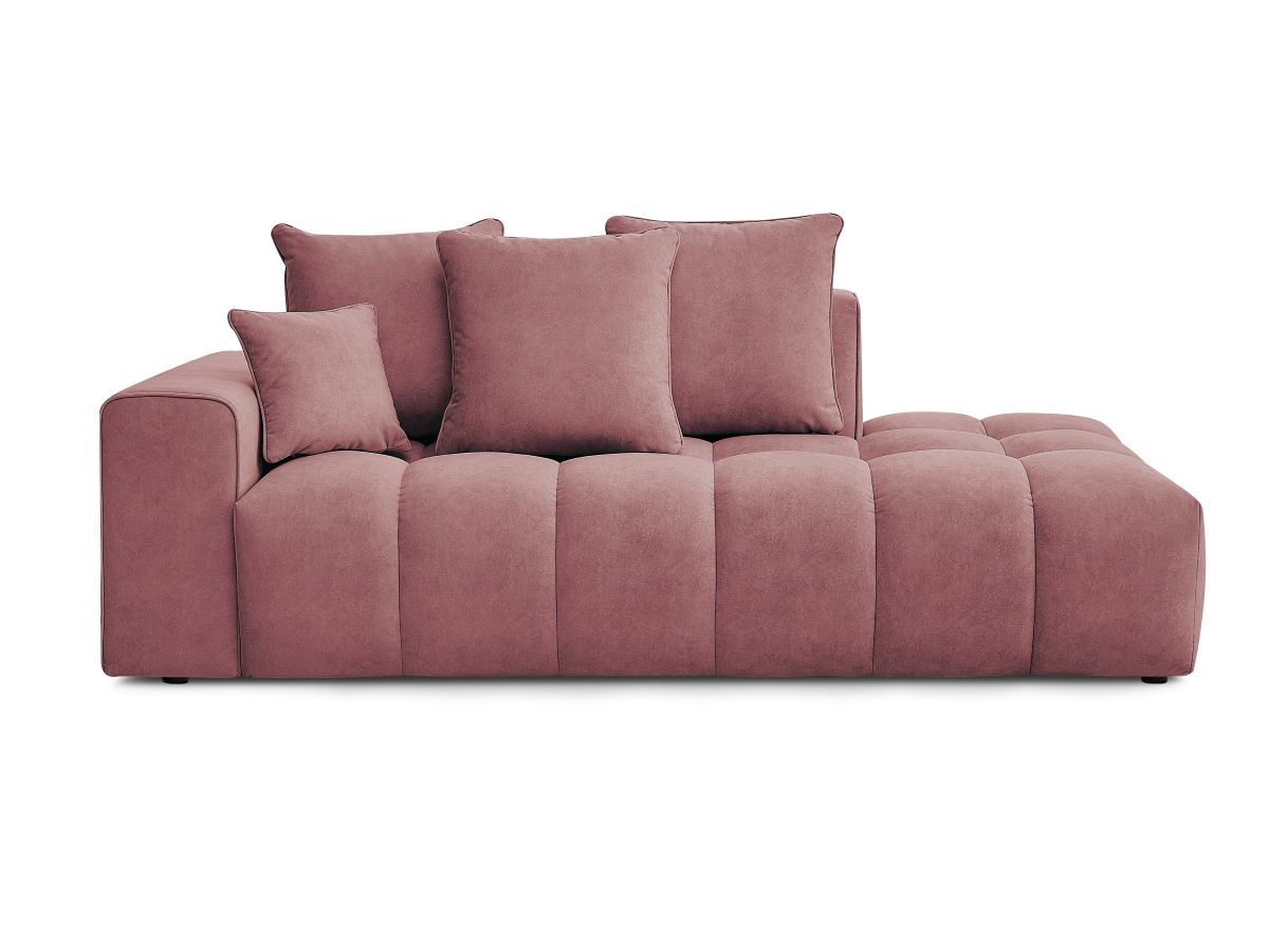 Bobochic Mont-blanc Sofa 4-Sitzer Samt Rosa Armlehne links