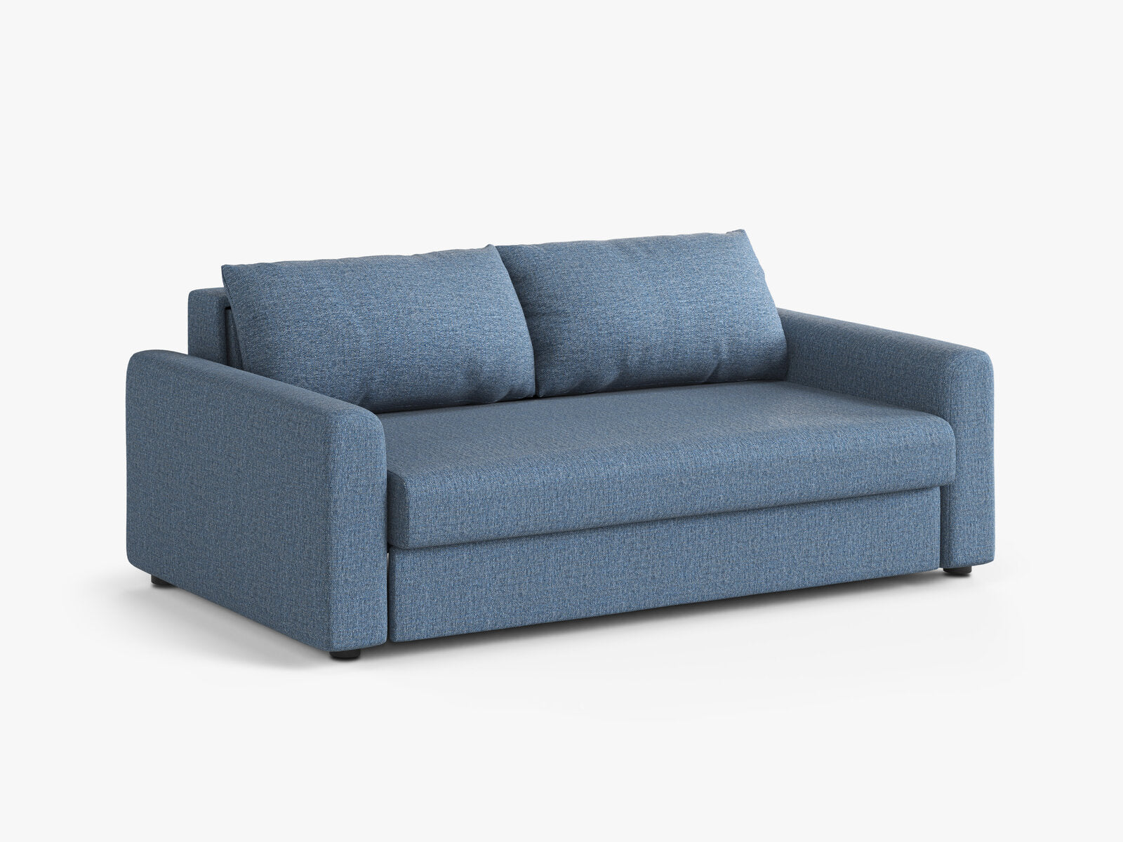 Micadoni Sofa mit Schlaffunktion David 3-Sitzer Strukturierter Stoff Babel Dunkelblau