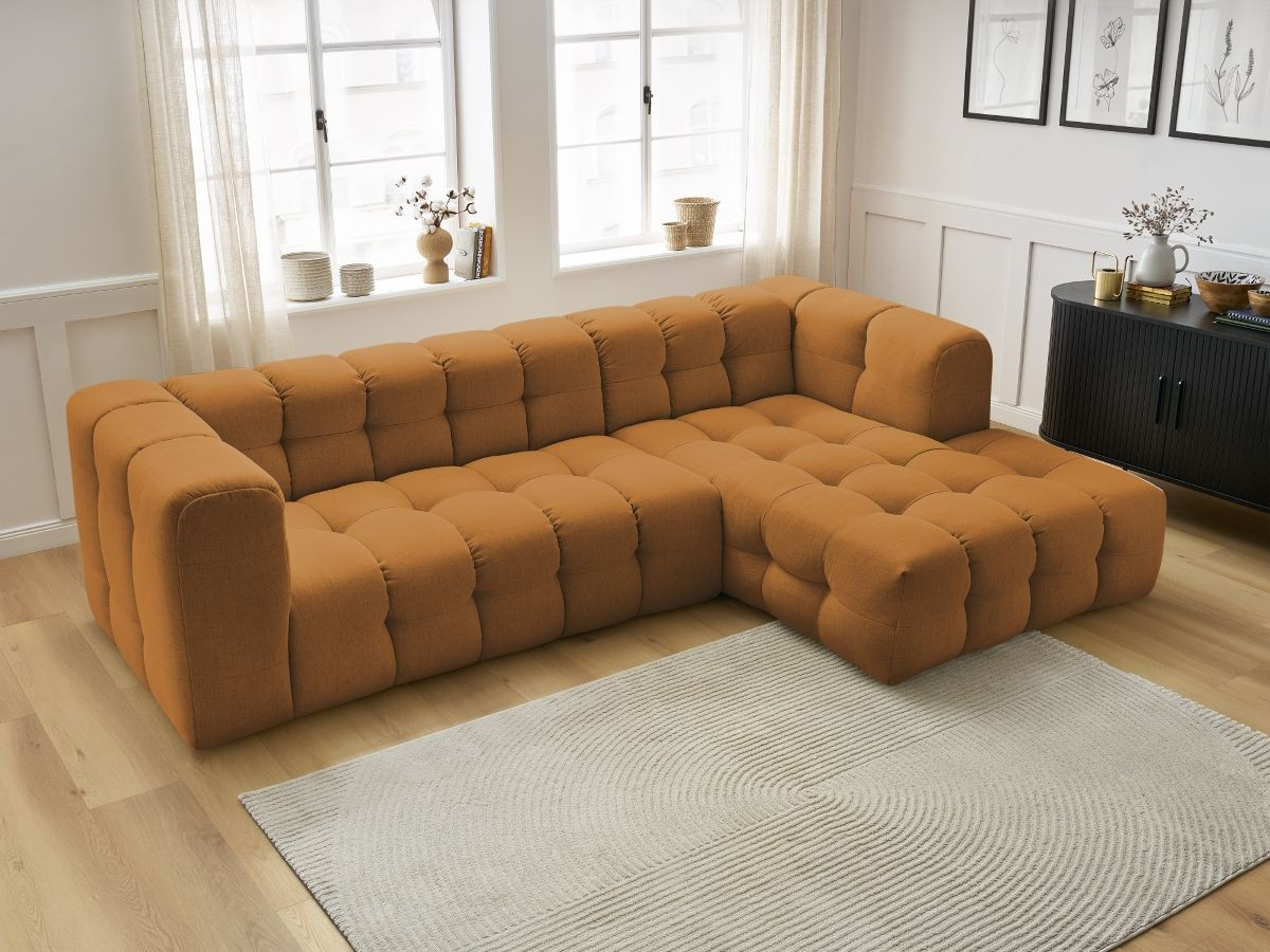 Bobochic Cloud Ecksofa 288 × 184 cm Stoff Gelb Ecke rechts