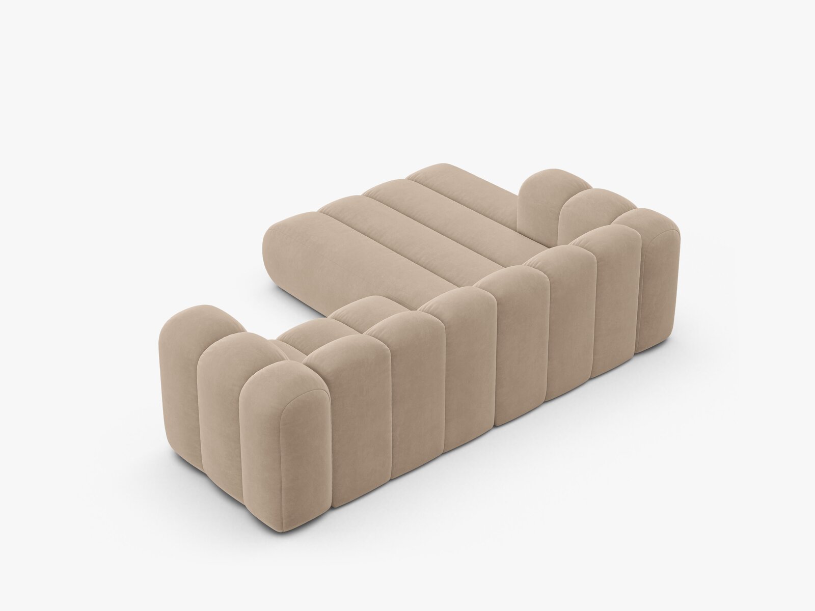 Micadoni Modulares Ecksofa Lupine 3-Sitzer Samt Venus Beige Links