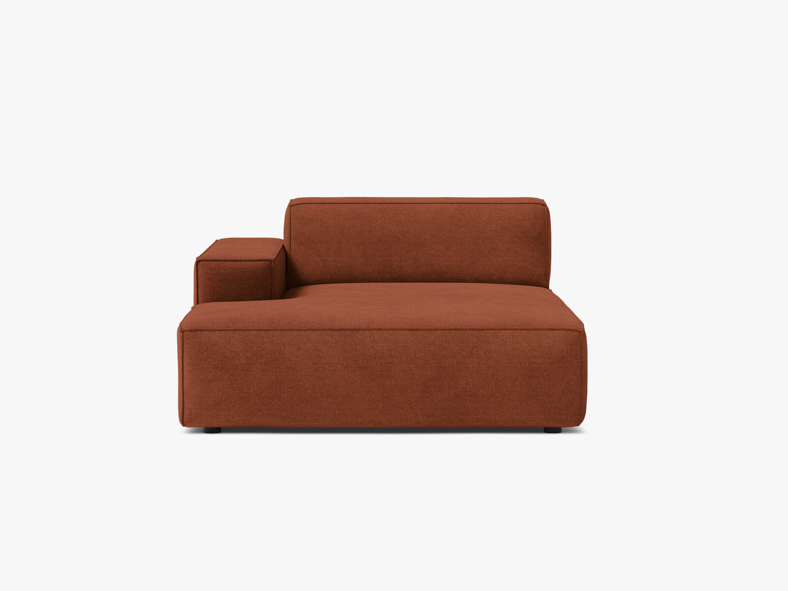 Micadoni Jodie Chaiselongue Links Strukturierter Stoff Liberty Ziegel