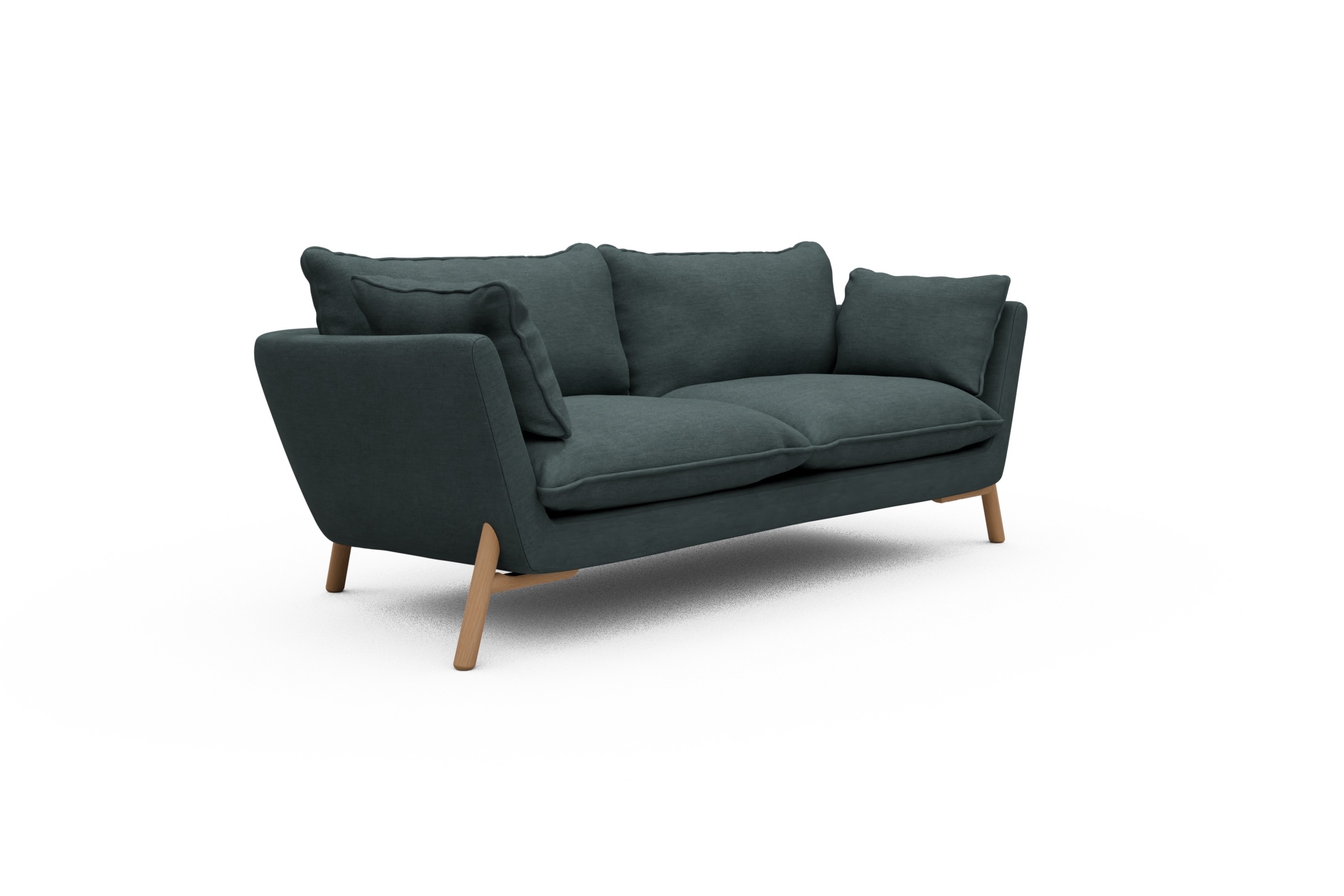 Sofa Emil PREMIUM 2-Sitzer Beinfarbe Eiche Natur Vivus-Blue