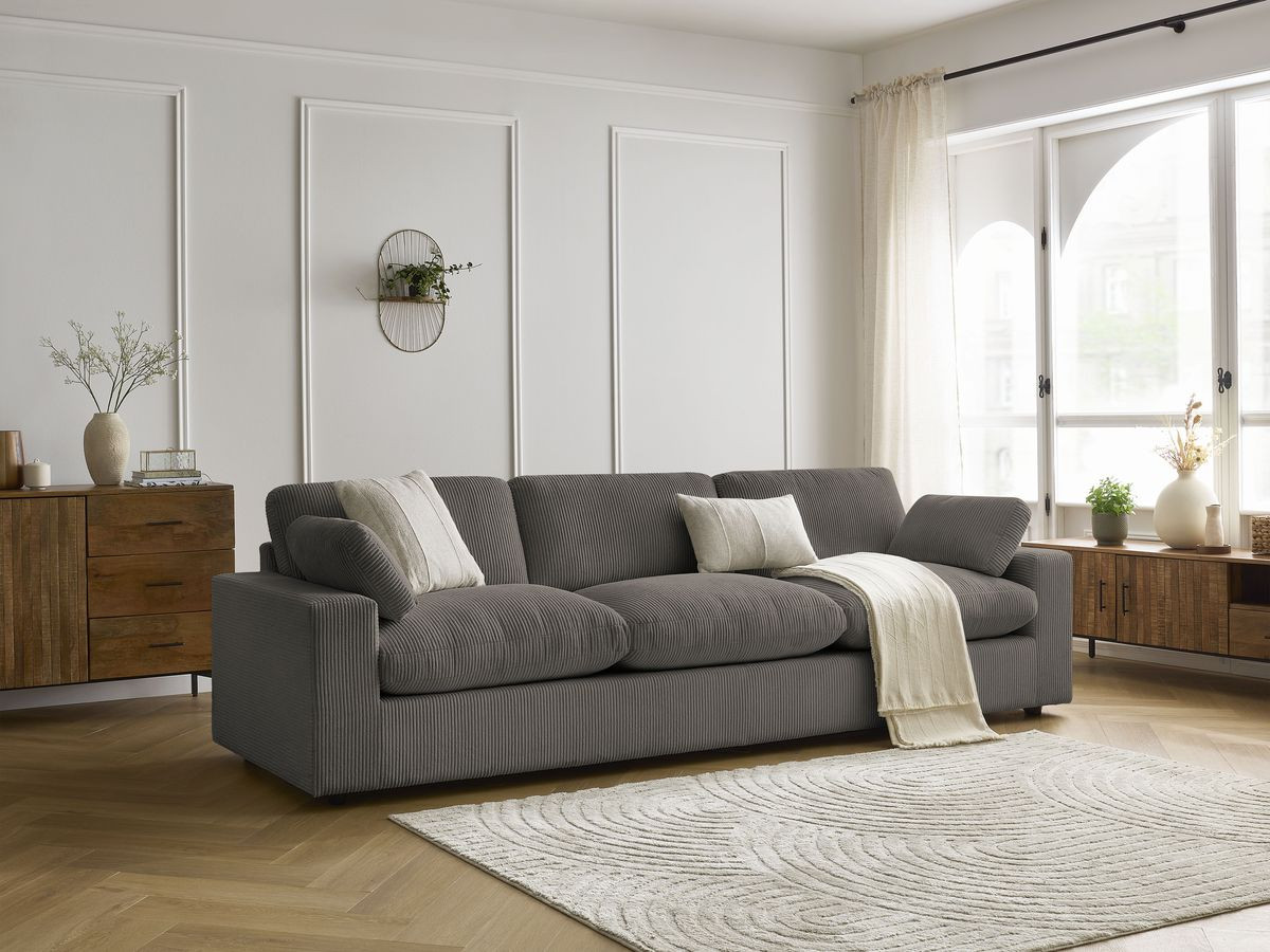 Bobochic Belair Sofa 4-Sitzer Cordsamt Taupe