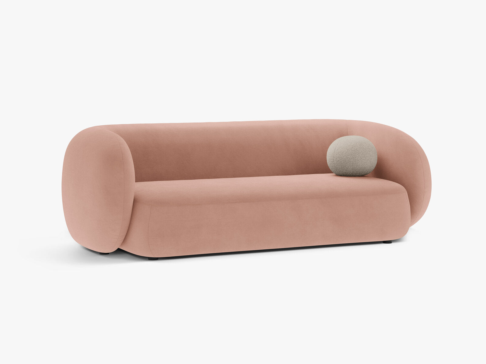 Micadoni Sofa Kate 3-Sitzer Samt Rosa