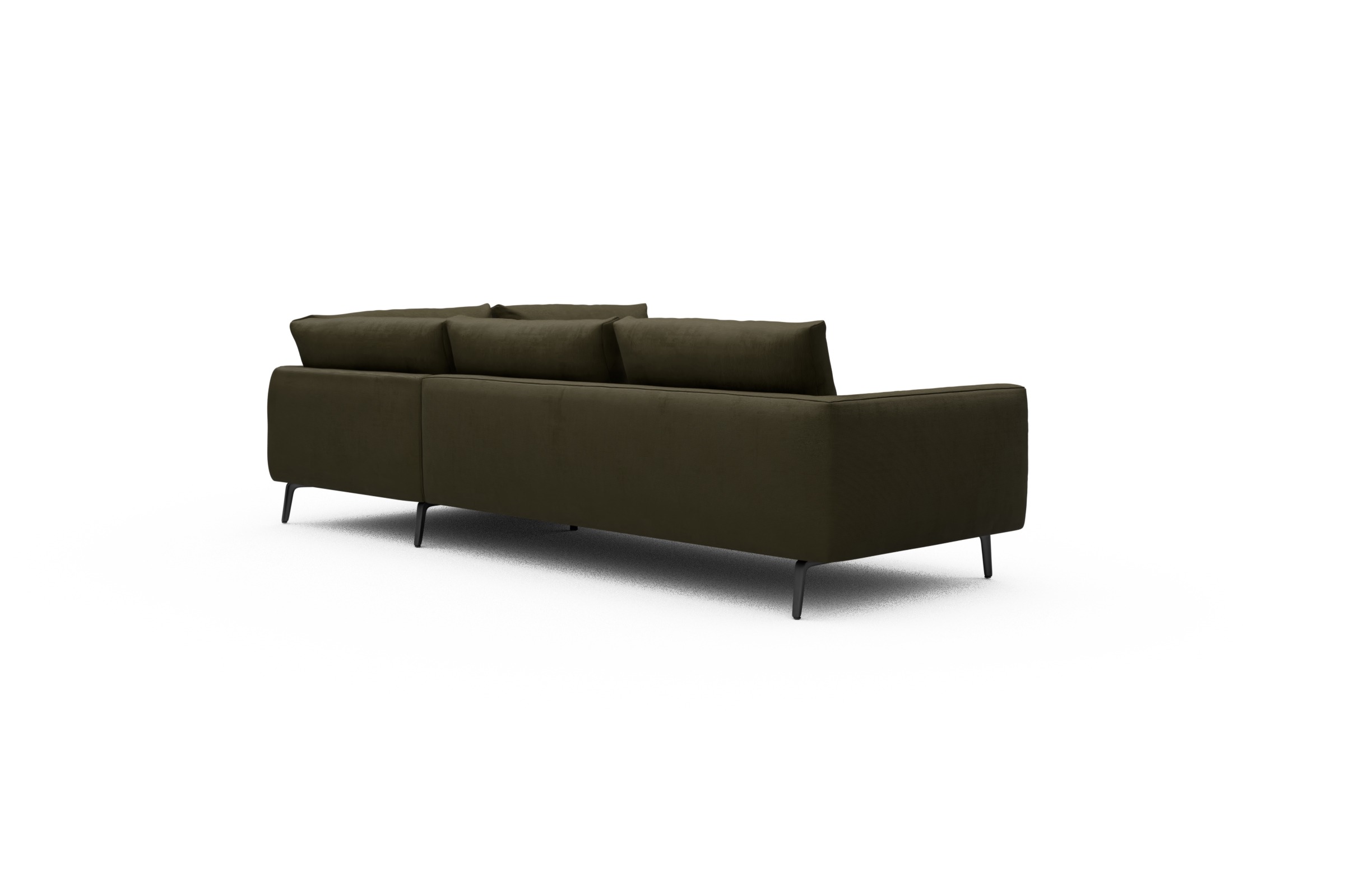 Ecksofa Karl Relax-Ecke rechts mit 2,5-Sitzer Cordufine-Pine-Green