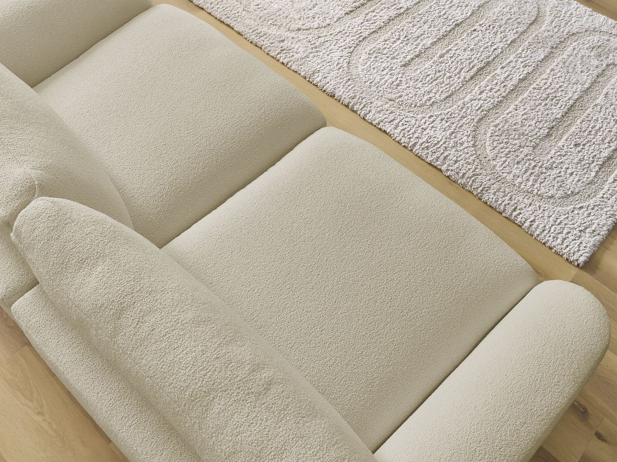 Bobochic Leonore Sofa 3-Sitzer Bouclé-Stoff Beige
