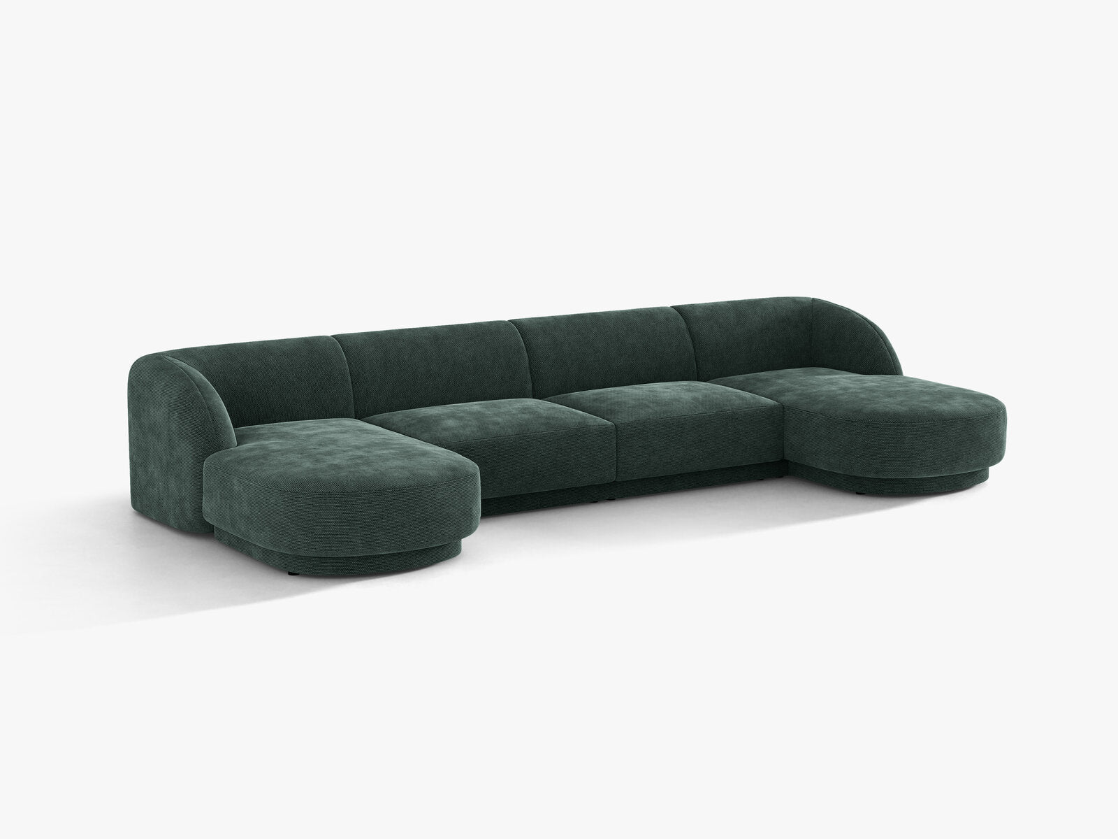 Micadoni Panorama-Sofa Miley 5-Sitzer Chenille Haga Petrol