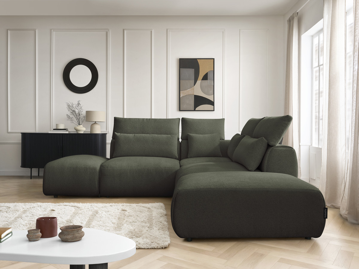 Bobochic Jana Ecksofa Melange-Stoff Grün