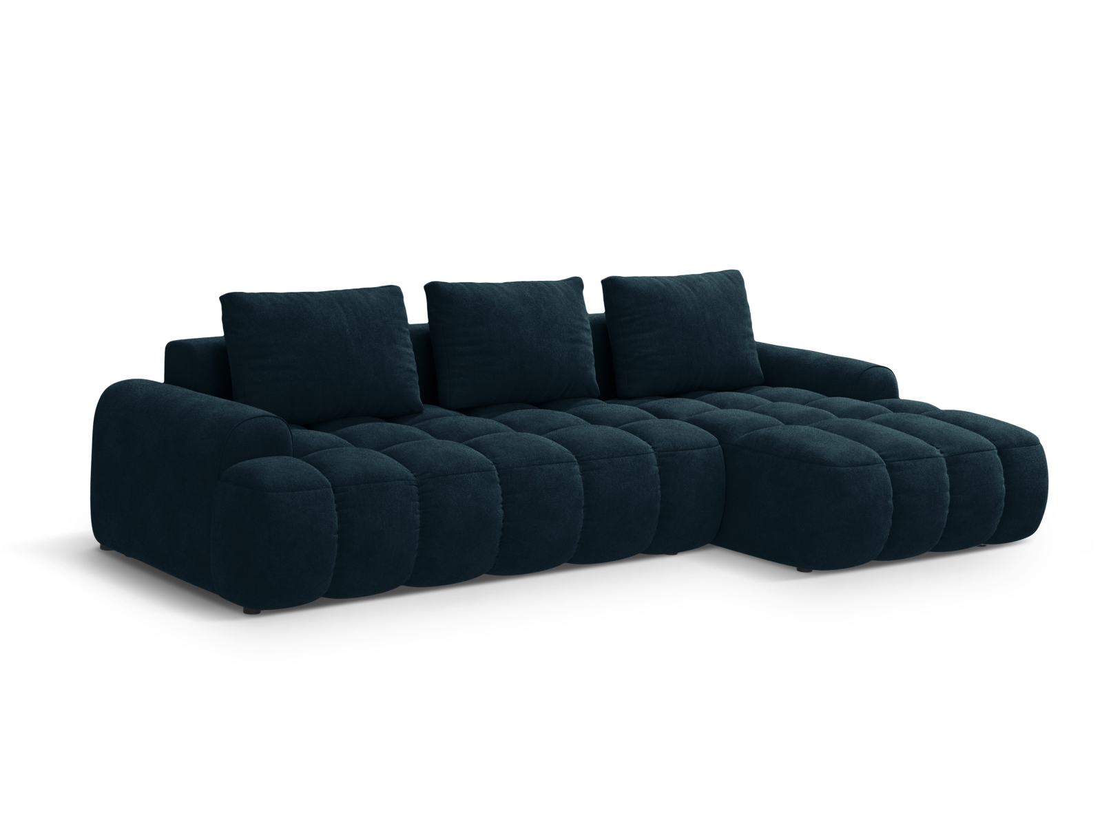 Cosmopolitan Design Ecksofa Linz 3-Sitzer mit Schlaffunktion Samt Vogue Tiefes Petrol Rechts
