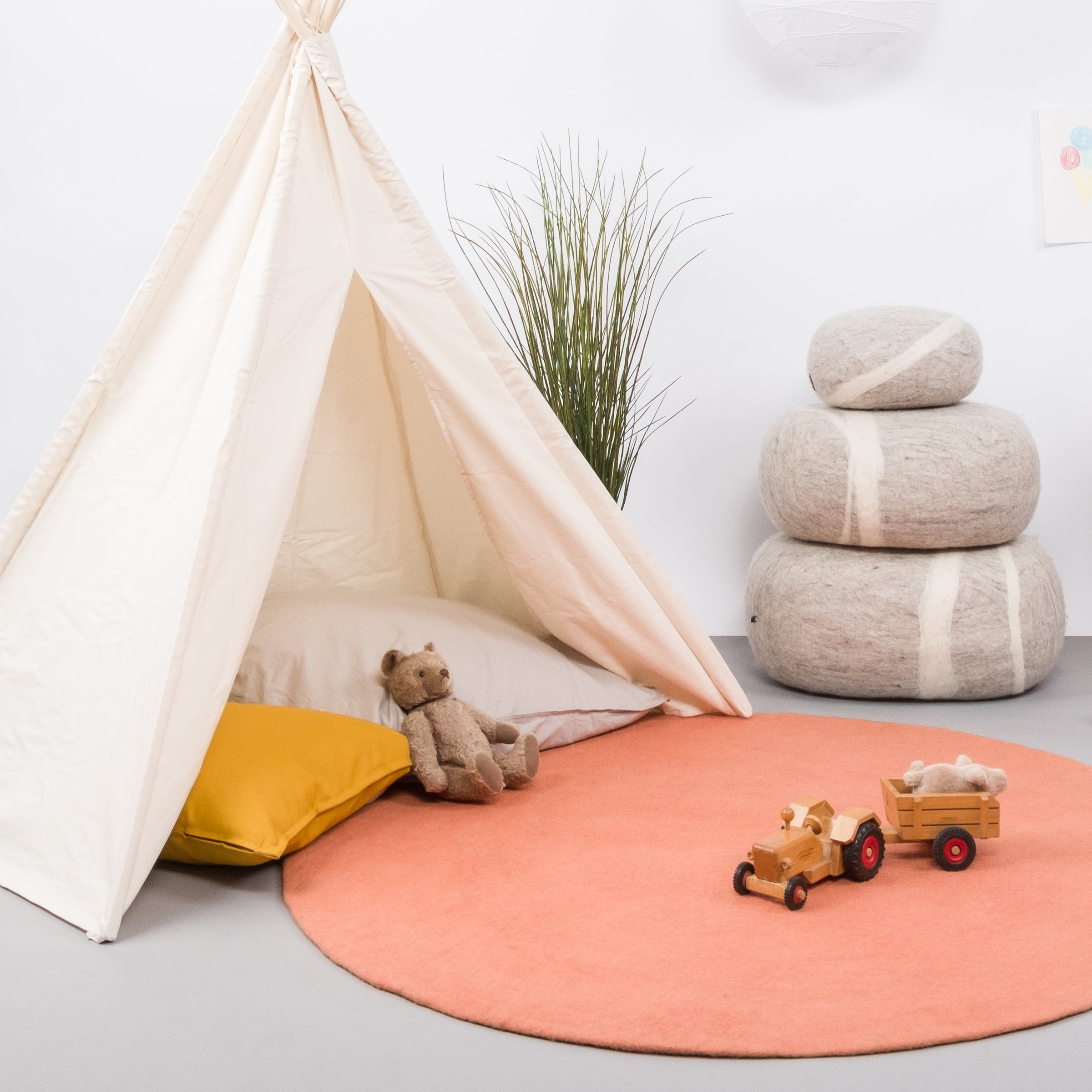 myfelt Lea Filzteppich Lachsfarben rund Ø 50 cm