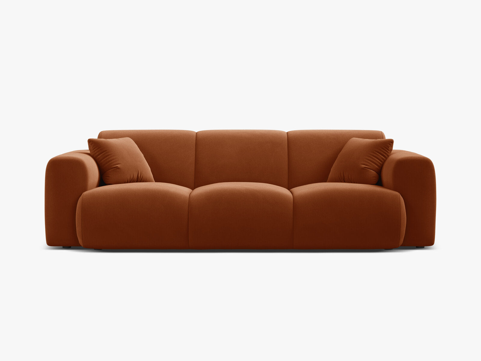Micadoni Sofa Molino 3-Sitzer Samt Casino Terrakotta