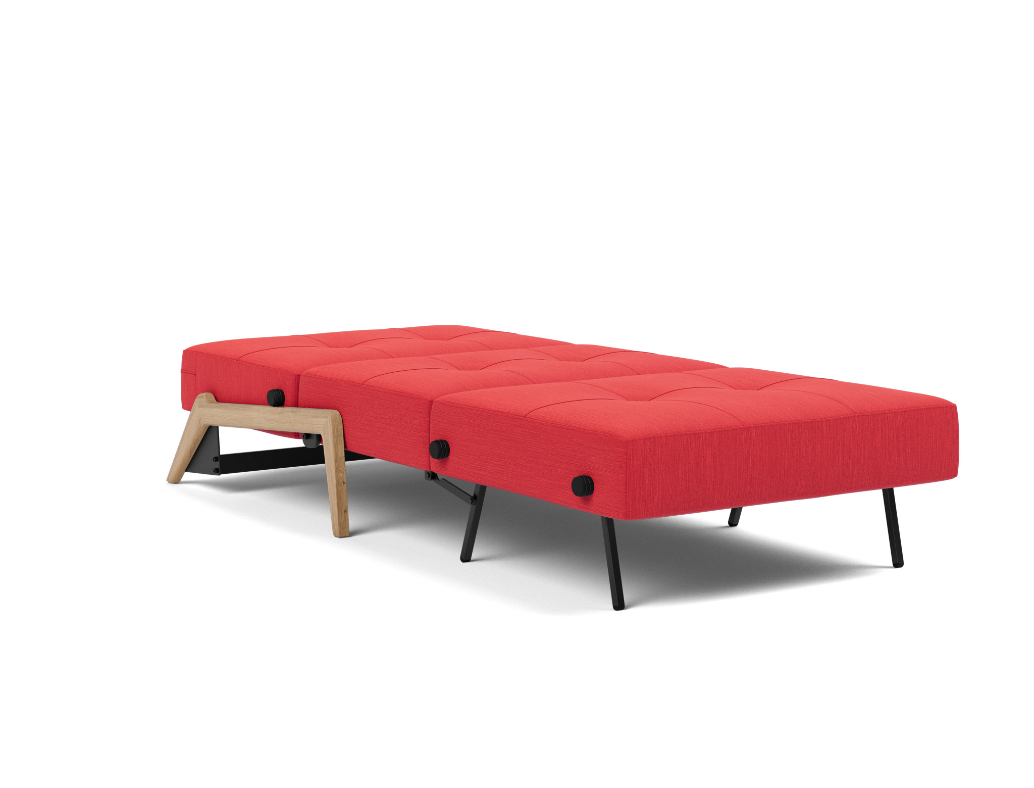 Schlafsessel Cubed 90 Flachgewebe Elegance 511-Red Beine Eiche