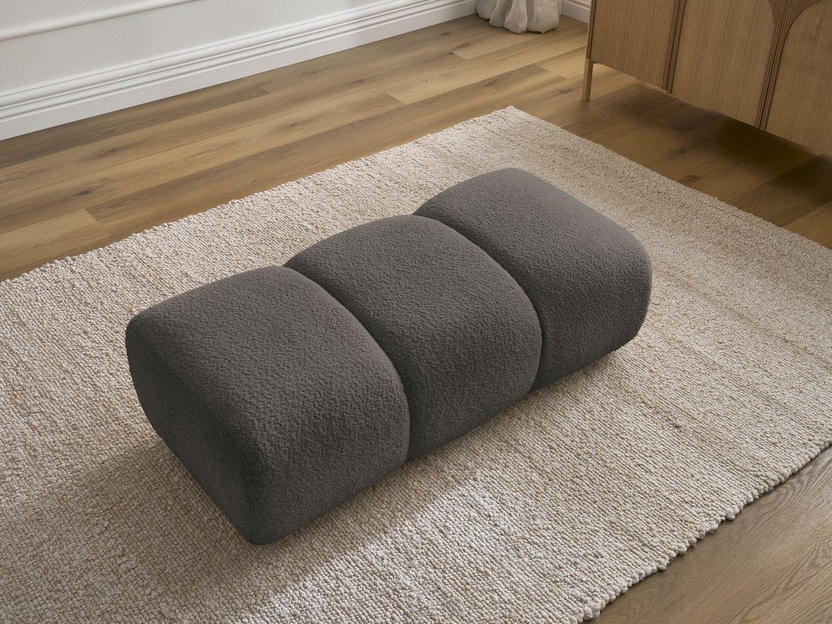 Bobochic Pamira Pouf Bouclé-Stoff Braun