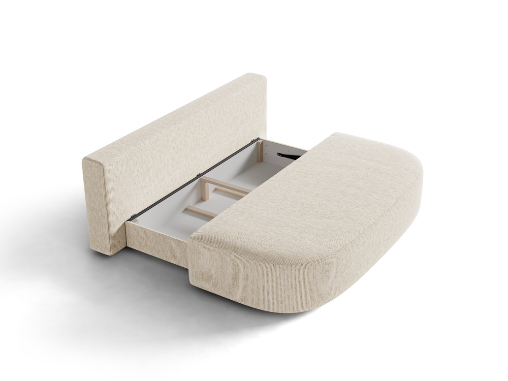 Cosmopolitan Design Schlafsofa Sophia 3-Sitzer mit Bettkasten Strukturierter Stoff Baltimore Helles Beige