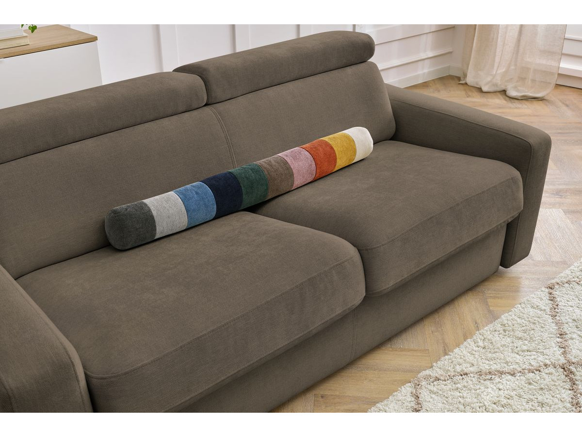Bobochic Monaco Schlafsofa 3-Sitzer Stoff Braun, Liegefläche 140 × 190 cm