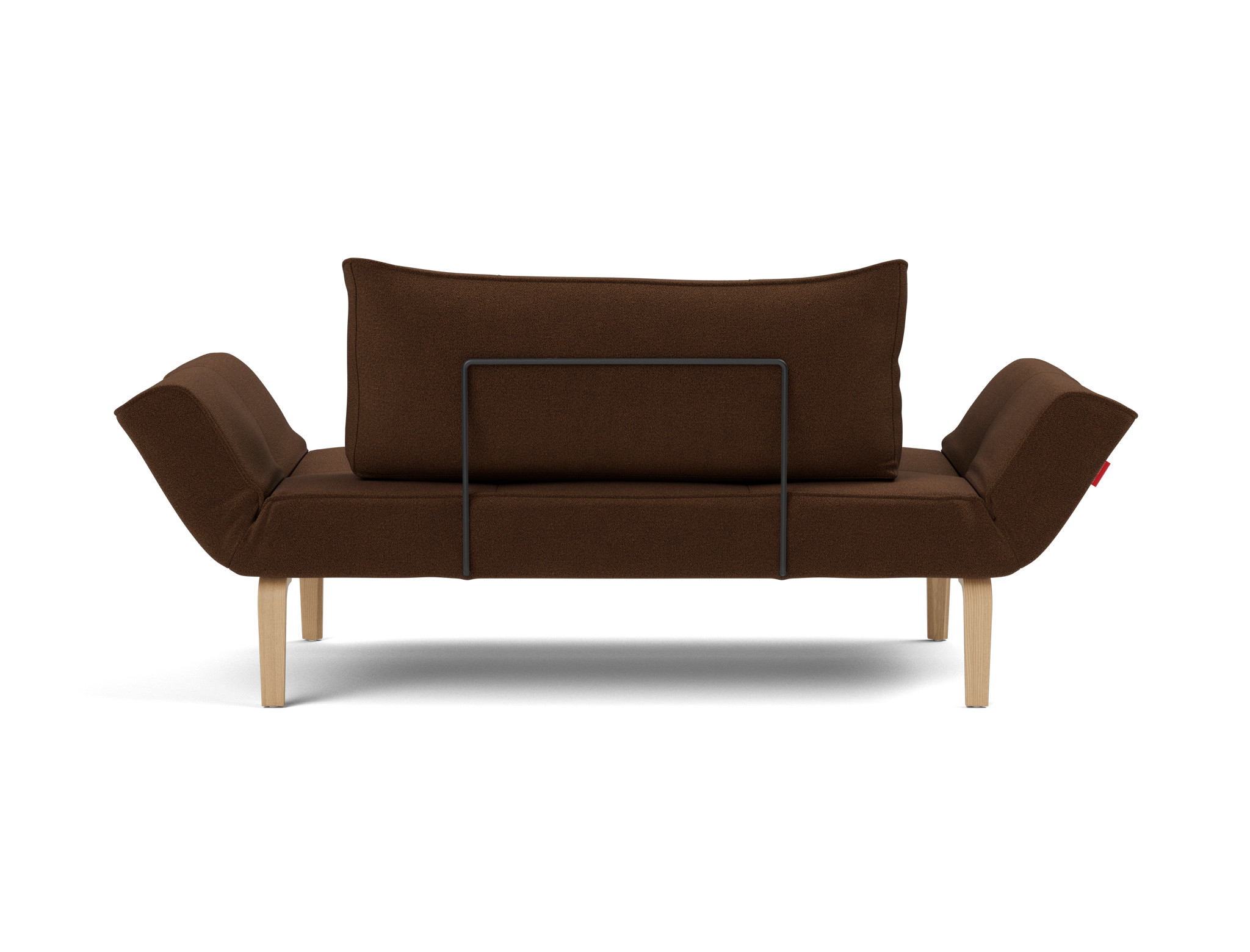 Tagesbett Zeal Strukturierter Stoff Taura 359-Cappuccino Beine Bow Eiche
