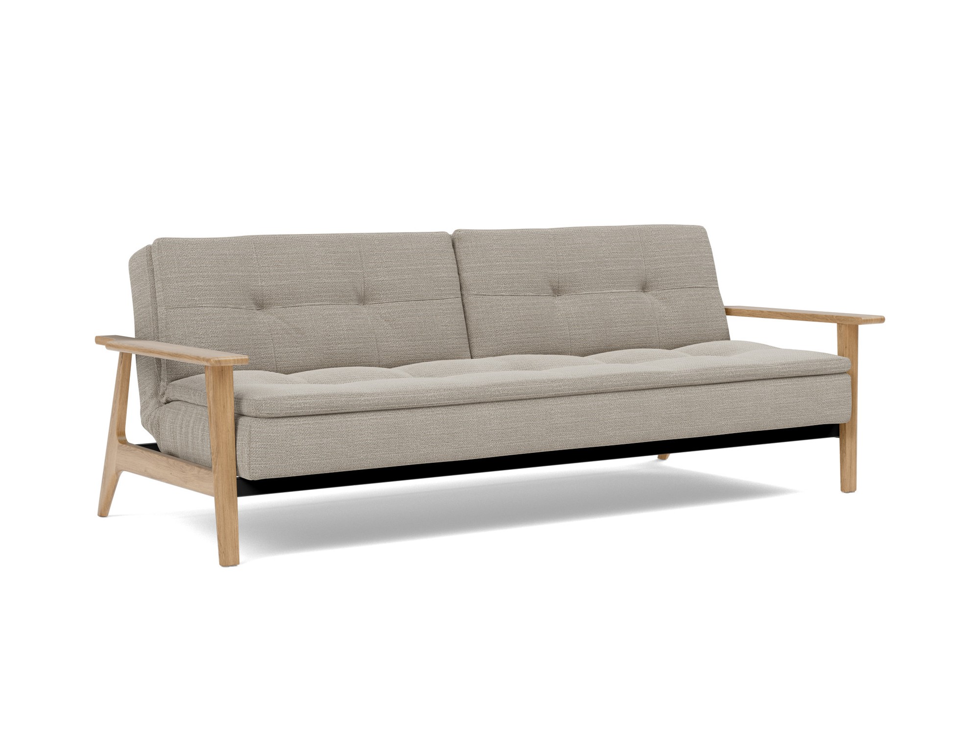 Schlafsofa Dublexo Frej Strukturierter Stoff Kenya 579-Gravel