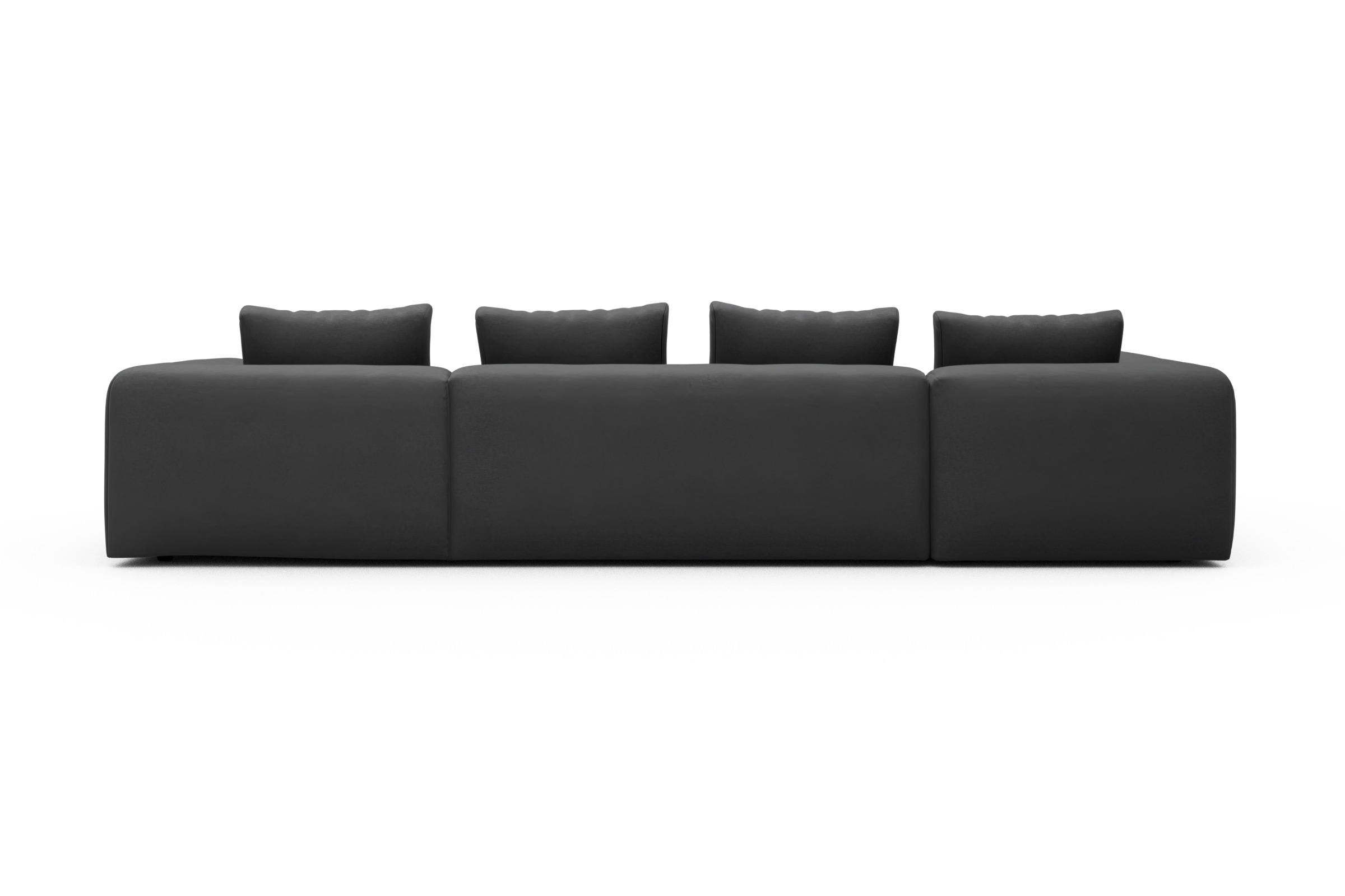 Wohnlandschaft Fred Chaiselongue rechts mit 2-Sitzer und lange Armlehne links Satya-Zinc